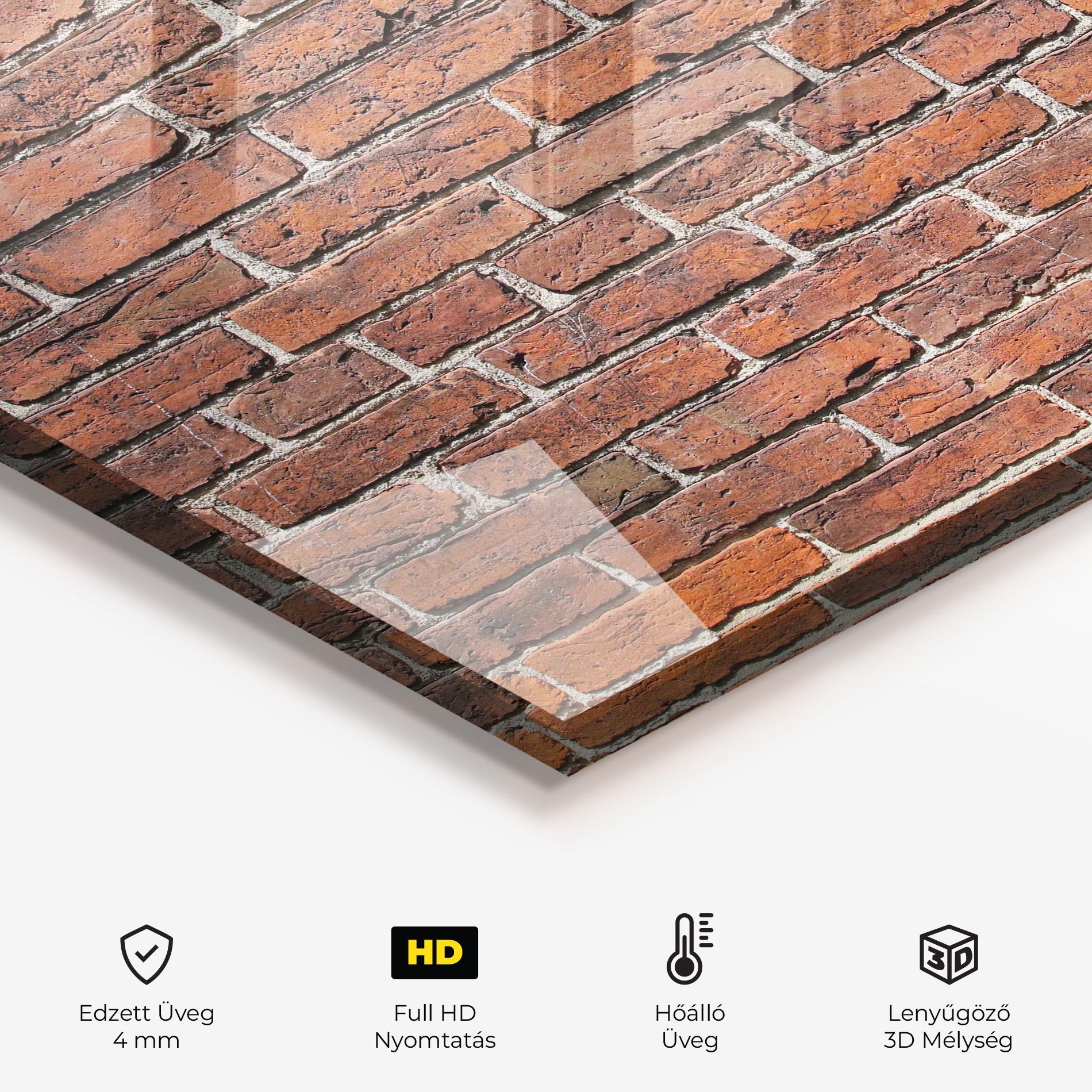 Konyhai üveg hátfal Street Bricks mockup 2