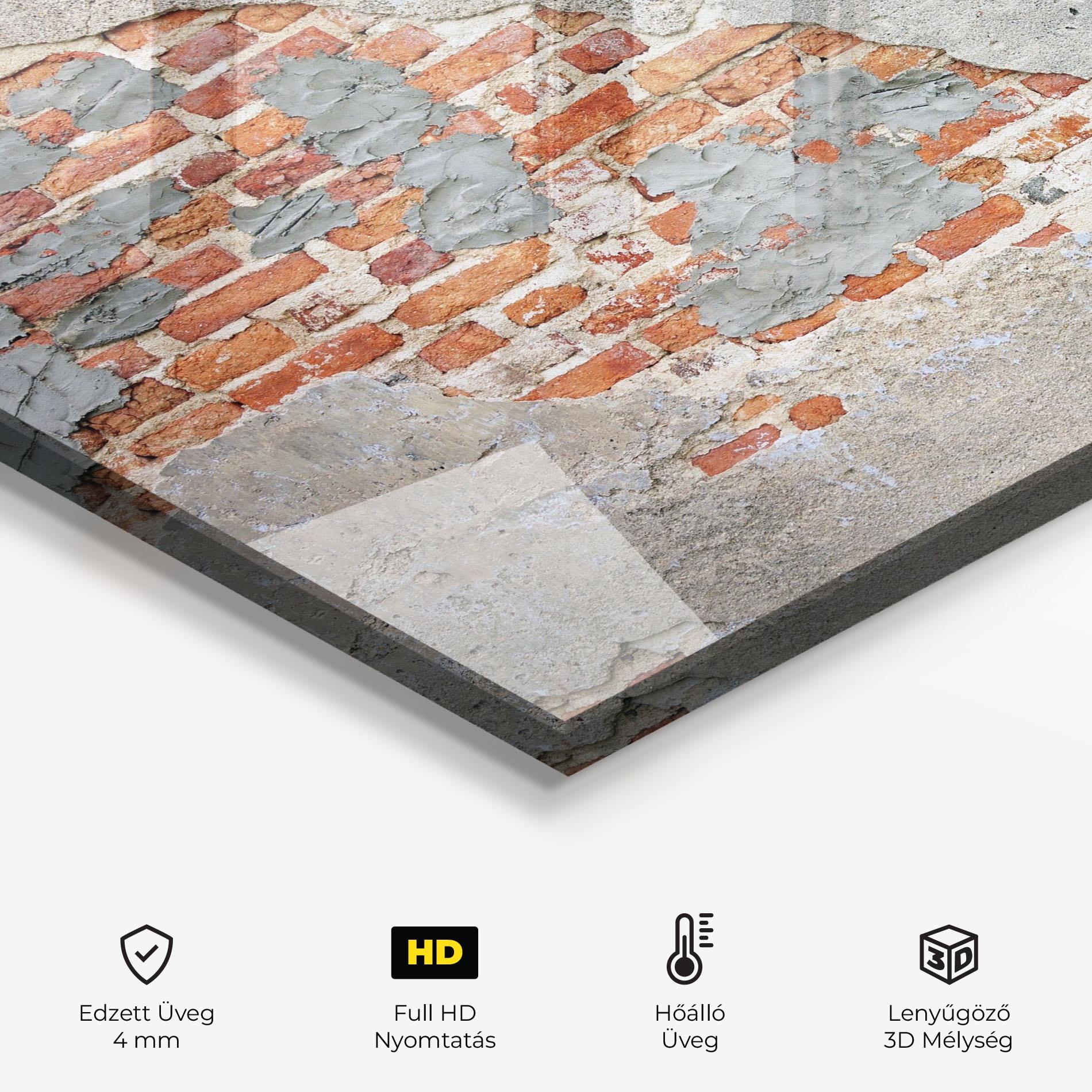 Konyhai üveg hátfal Vintage Old Bricks 2 mockup 2