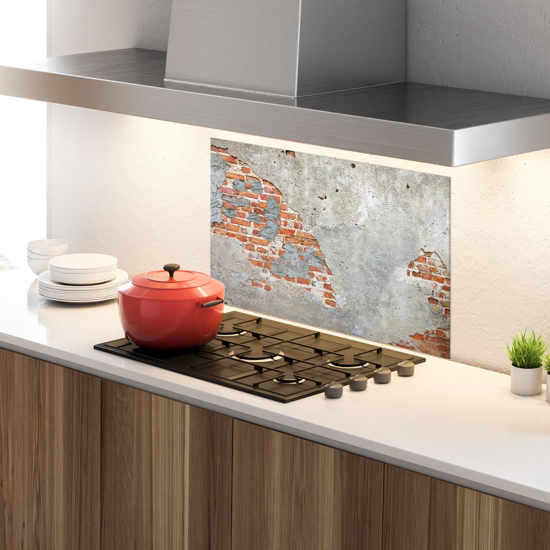 Konyhai üveg hátfal Vintage Old Bricks 2 mockup 4