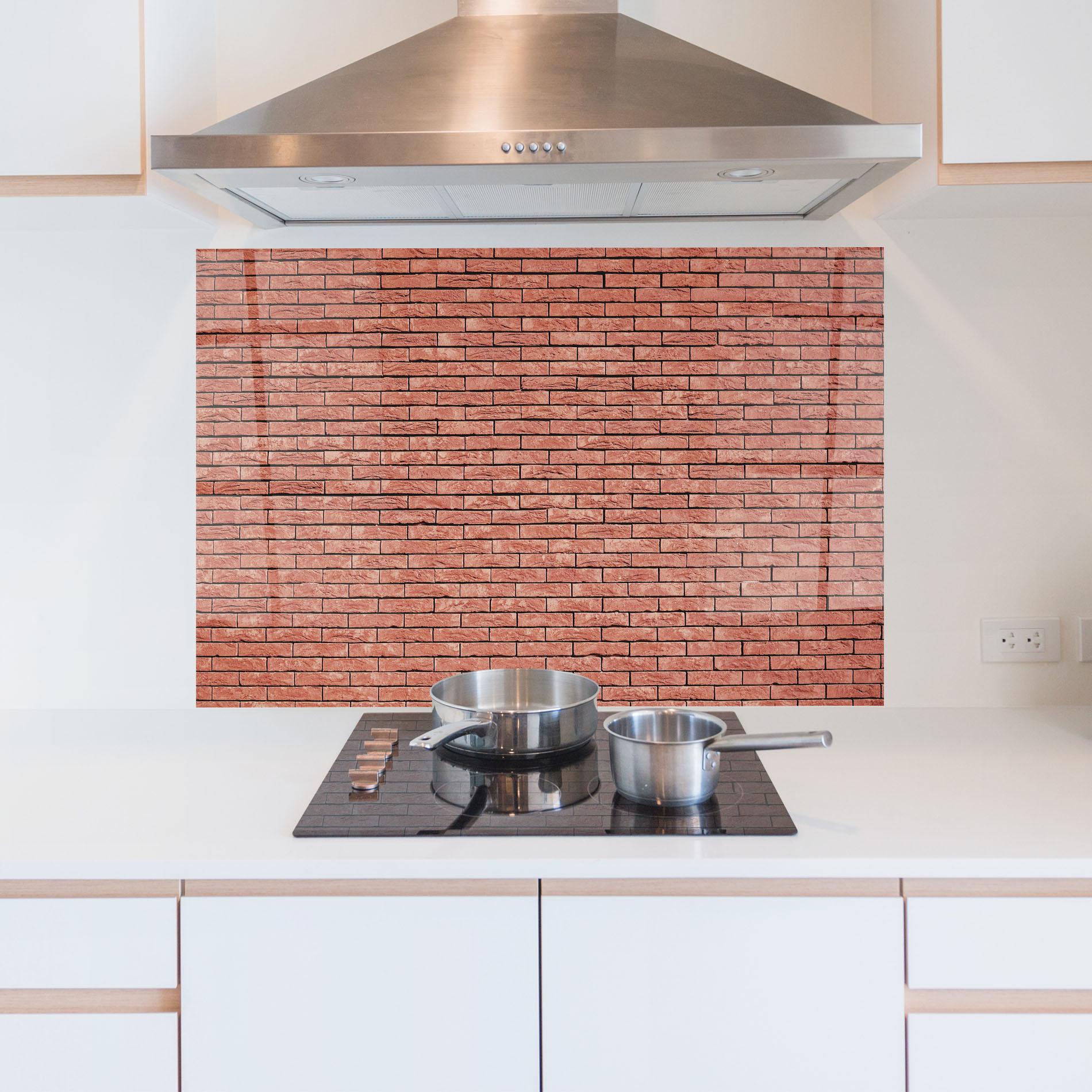 Konyhai üveg hátfal Bricks Pattern mockup 5