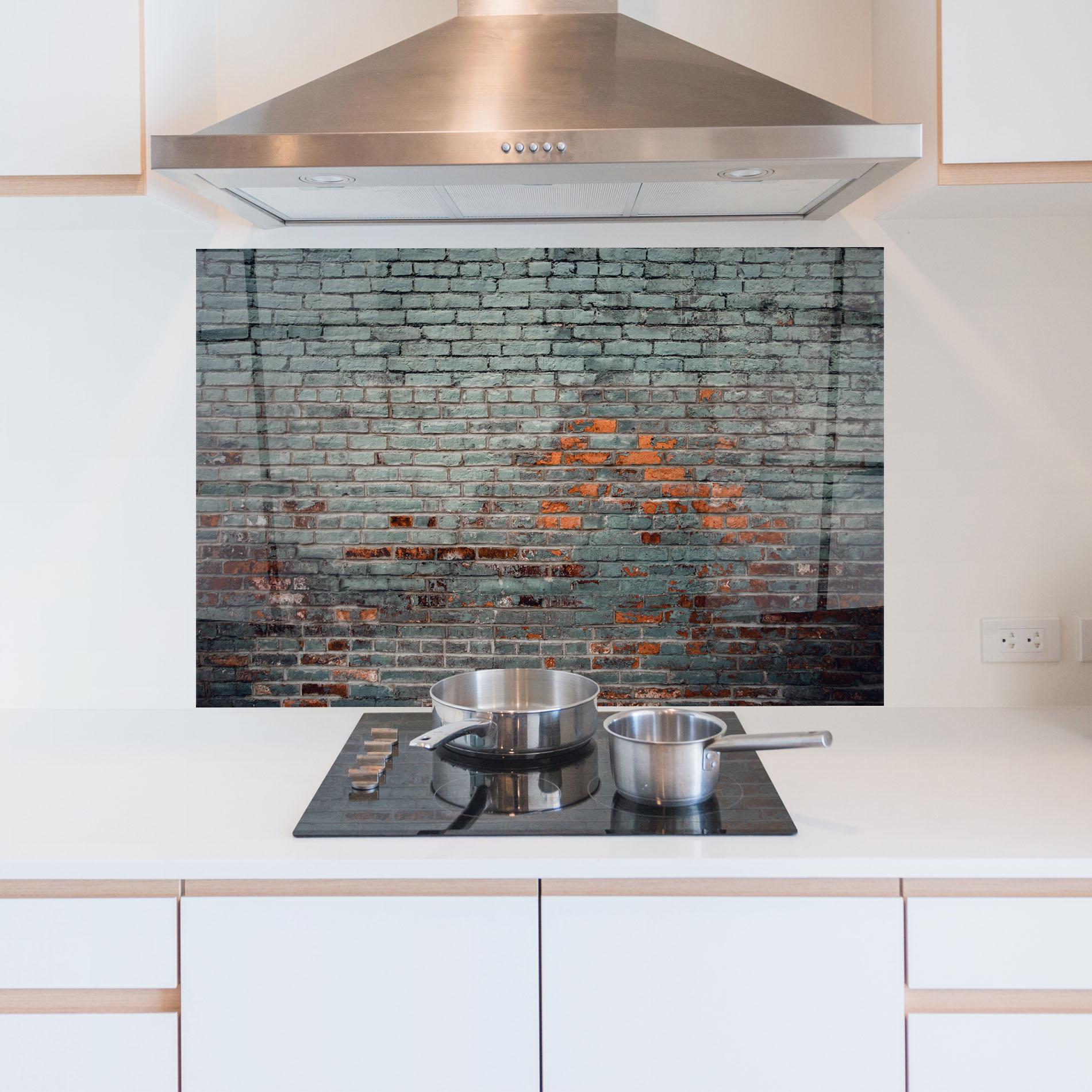 Konyhai üveg hátfal Colorful Bircks mockup 5