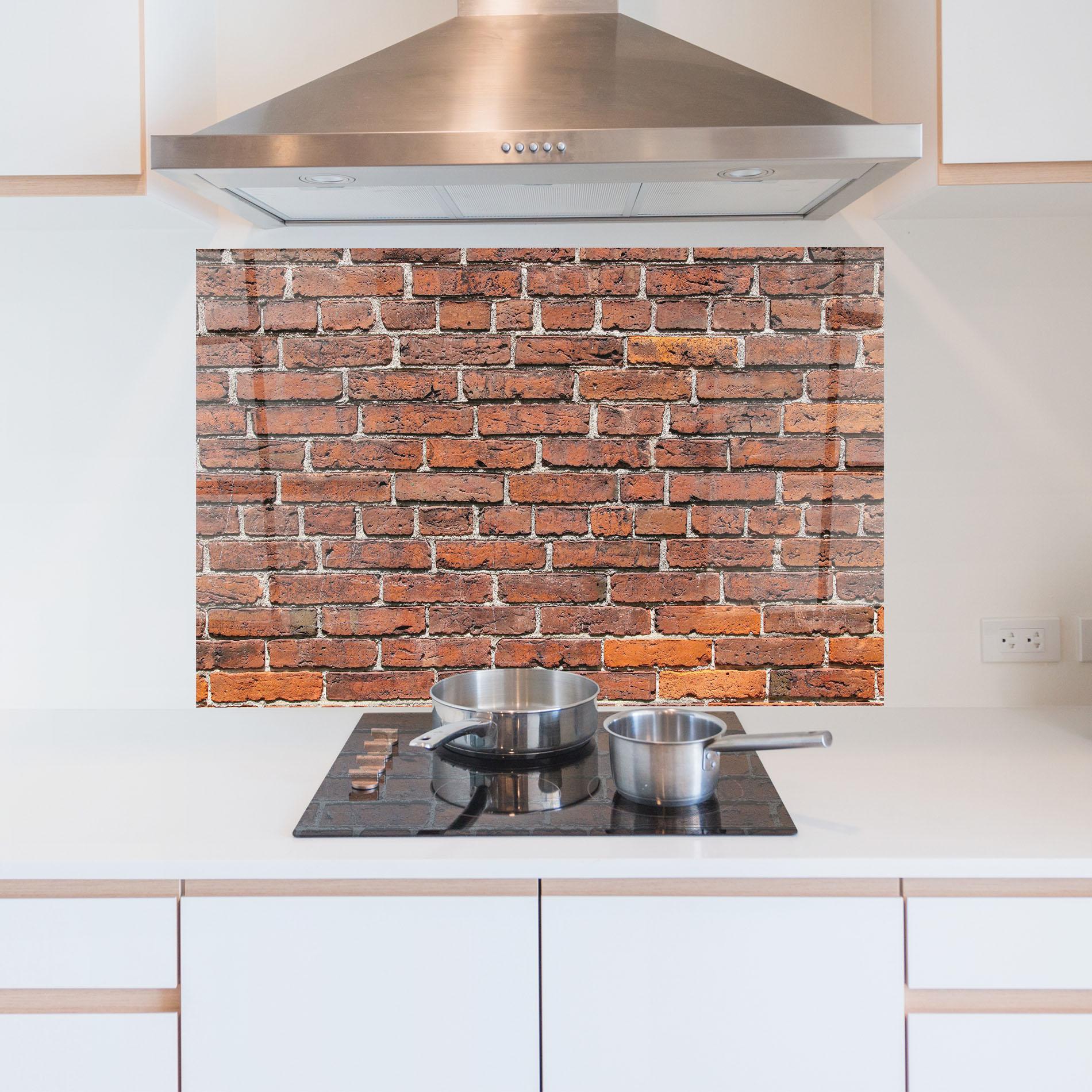 Konyhai üveg hátfal Street Bricks mockup 5