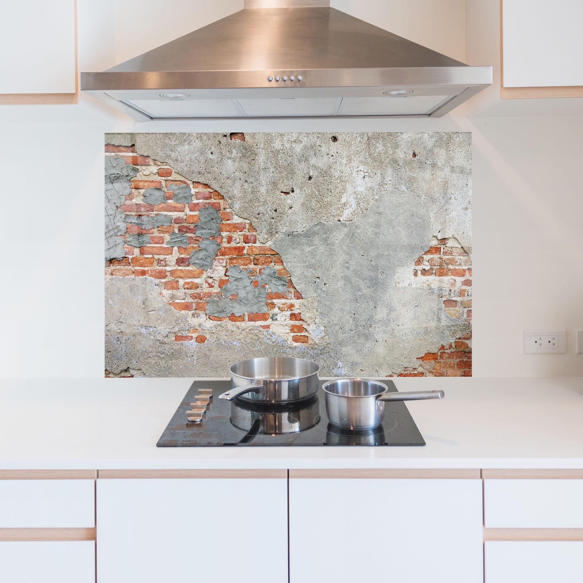 Konyhai üveg hátfal Vintage Old Bricks 2 mockup 5