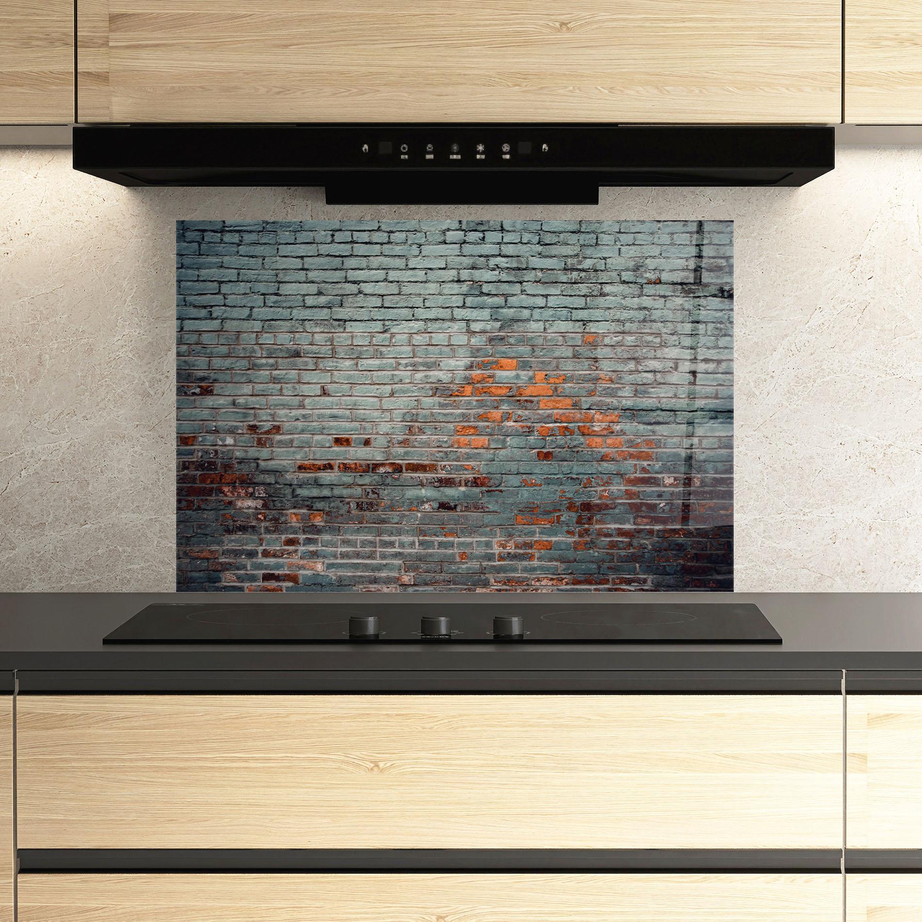 Konyhai üveg hátfal Colorful Bircks mockup 3