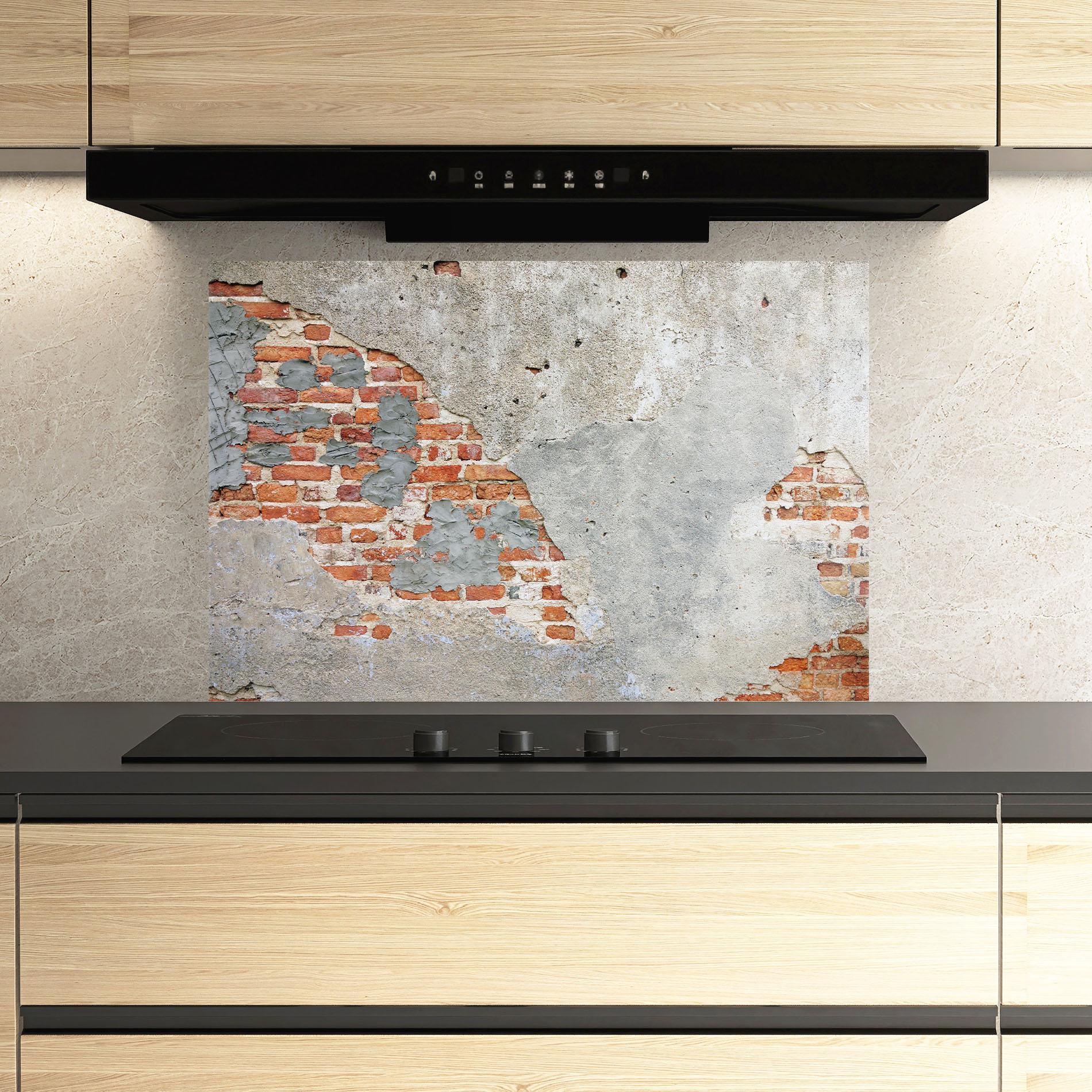 Konyhai üveg hátfal Vintage Old Bricks 2 mockup 3