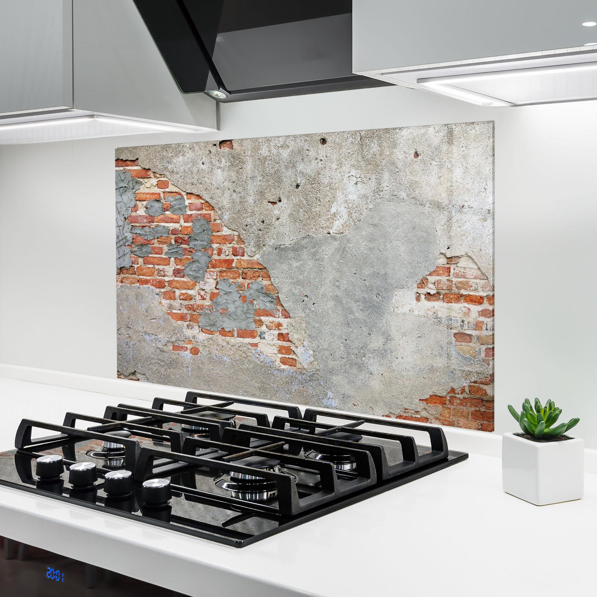 Konyhai üveg hátfal Vintage Old Bricks 2 mockup 6