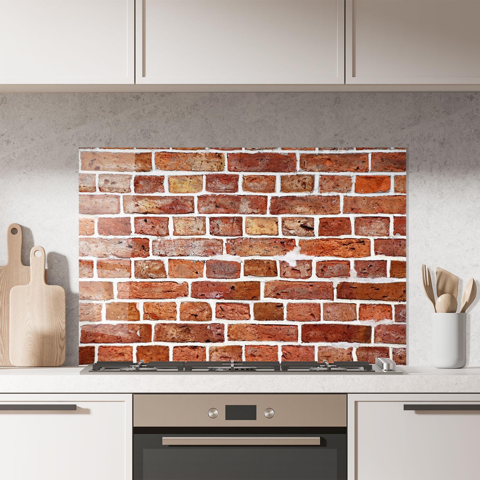 Konyhai üveg hátfal Stained Bricks mockup 7