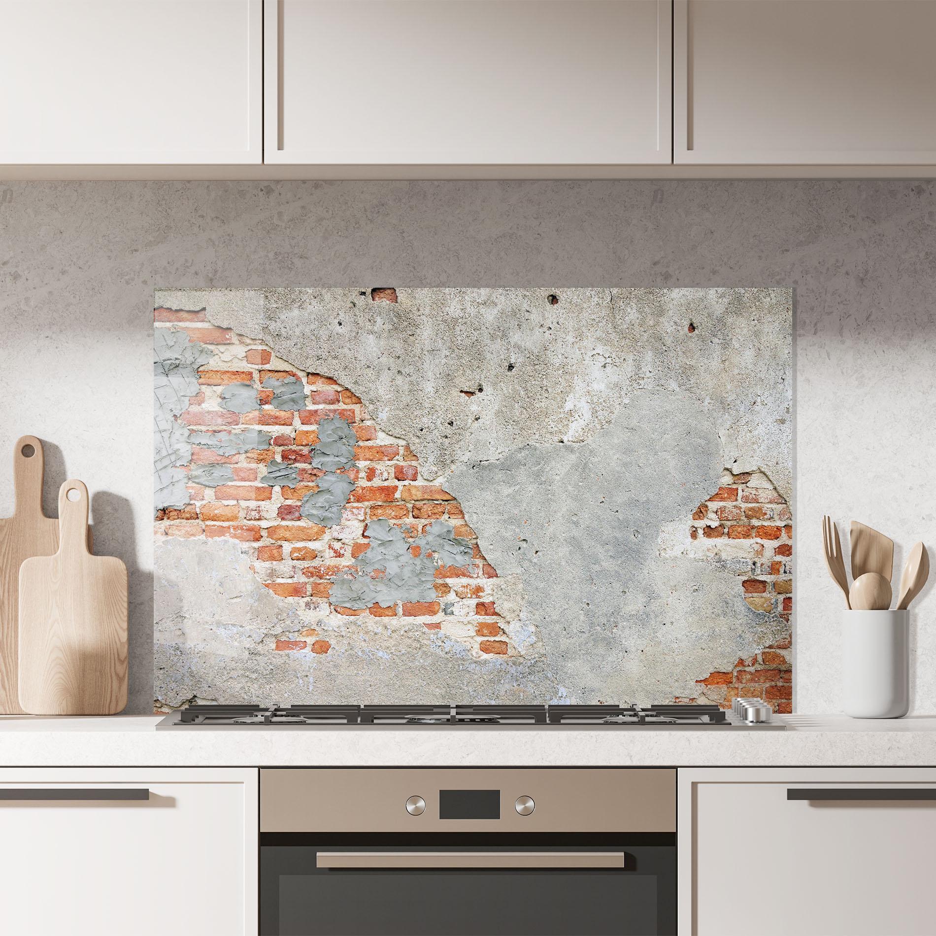 Konyhai üveg hátfal Vintage Old Bricks 2 mockup 7