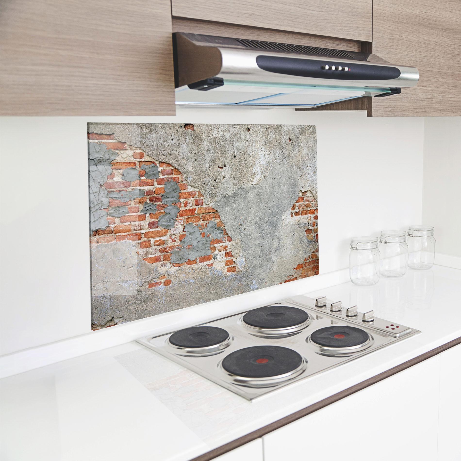 Konyhai üveg hátfal Vintage Old Bricks 2 mockup 8