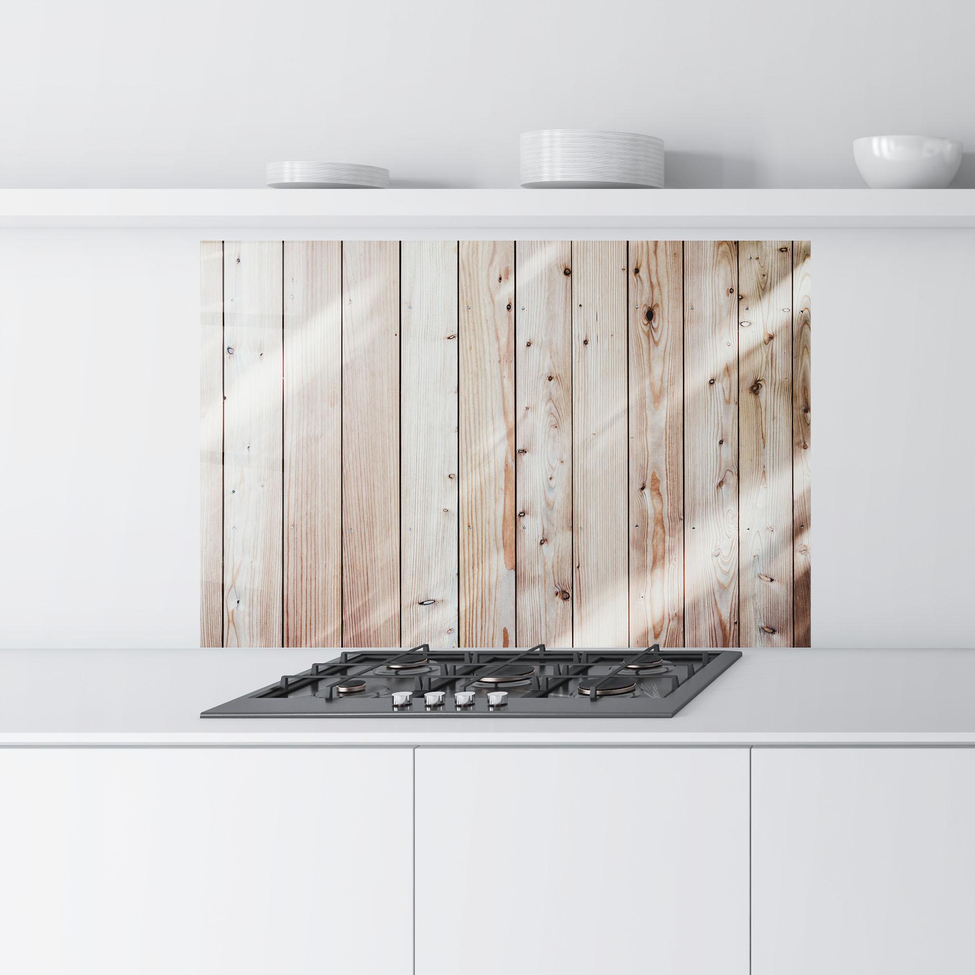 Konyhai üveg hátfal Bright Wood Surface mockup 9