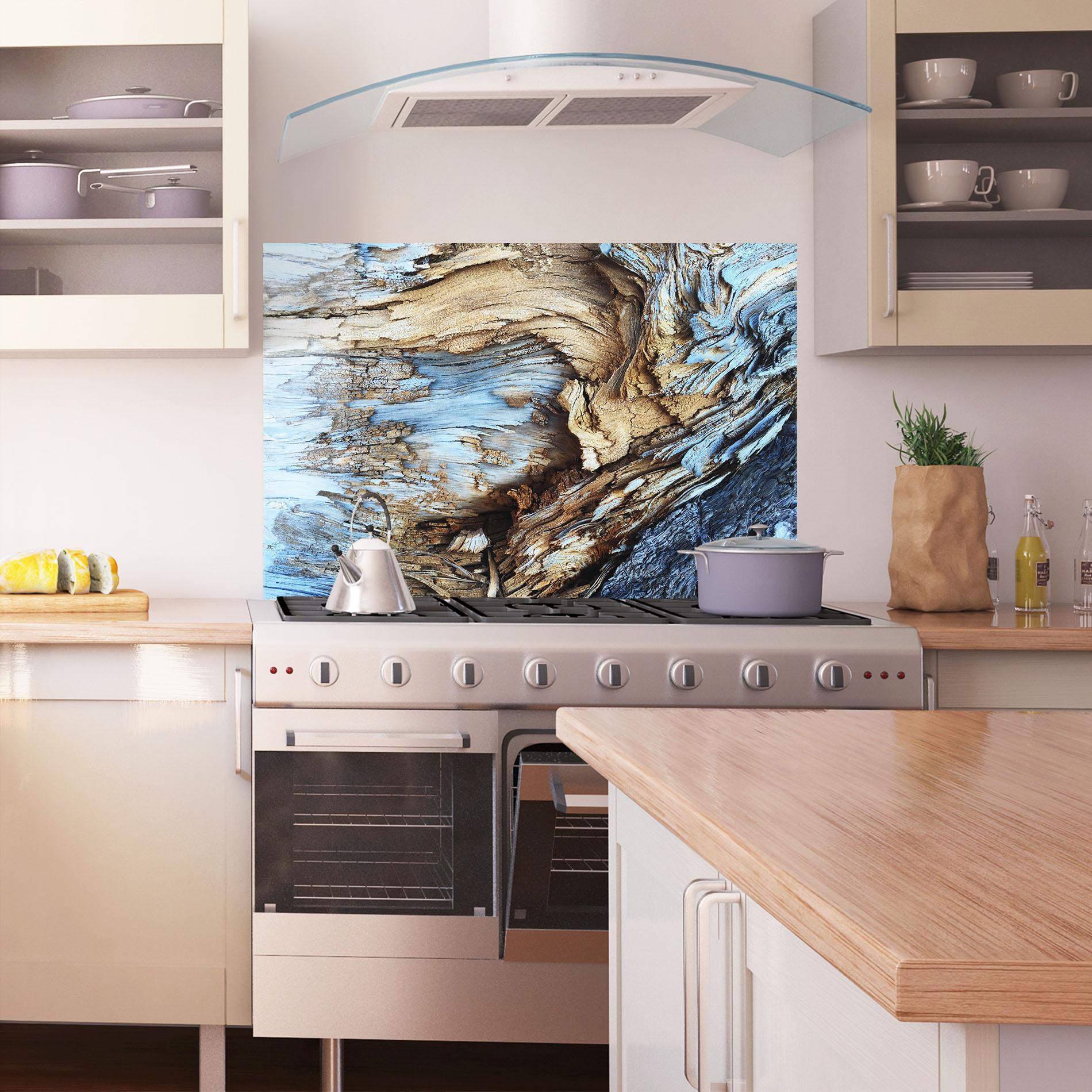 Konyhai üveg hátfal Abstract Wood Texture mockup 1