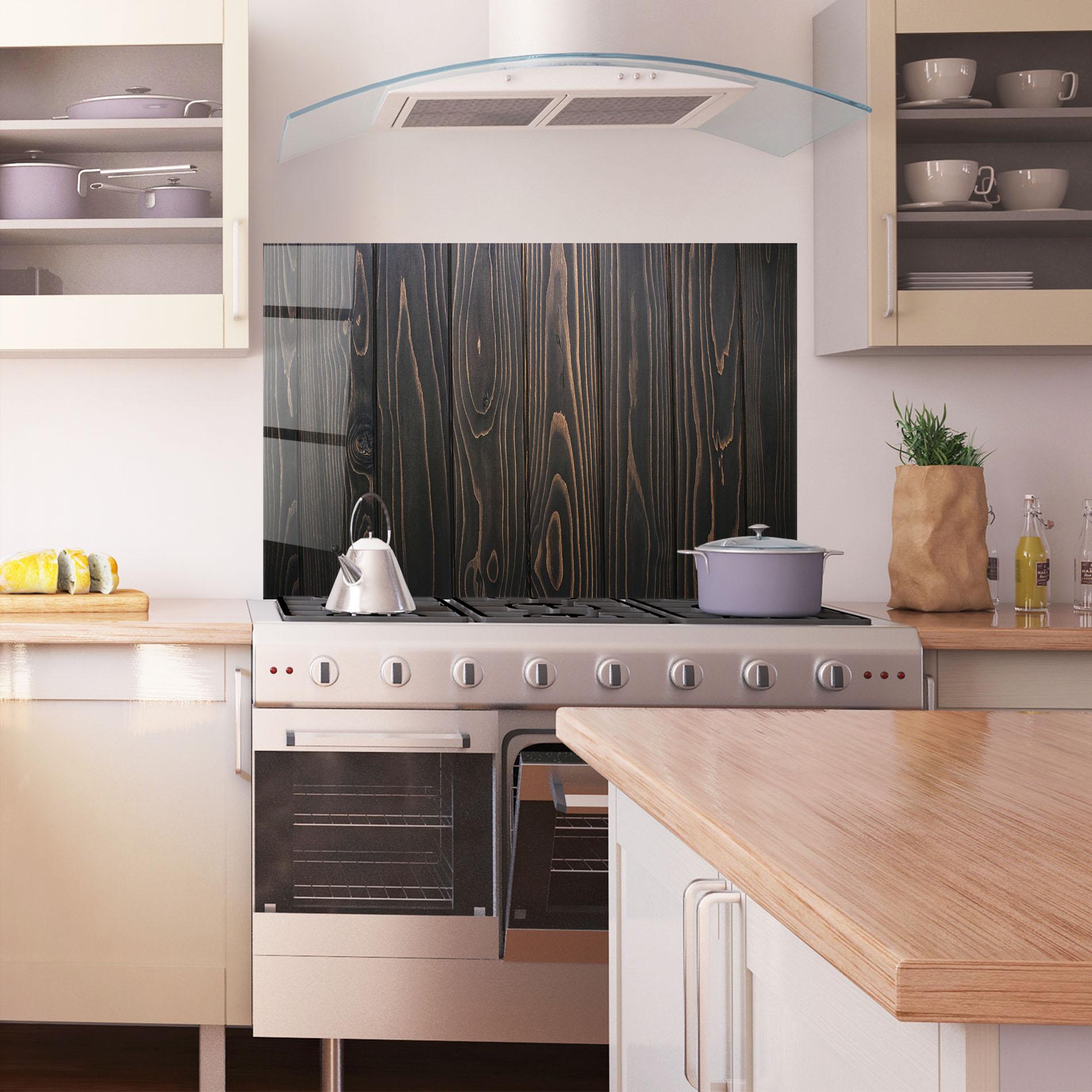 Konyhai üveg hátfal Retro Wood Efect mockup 1