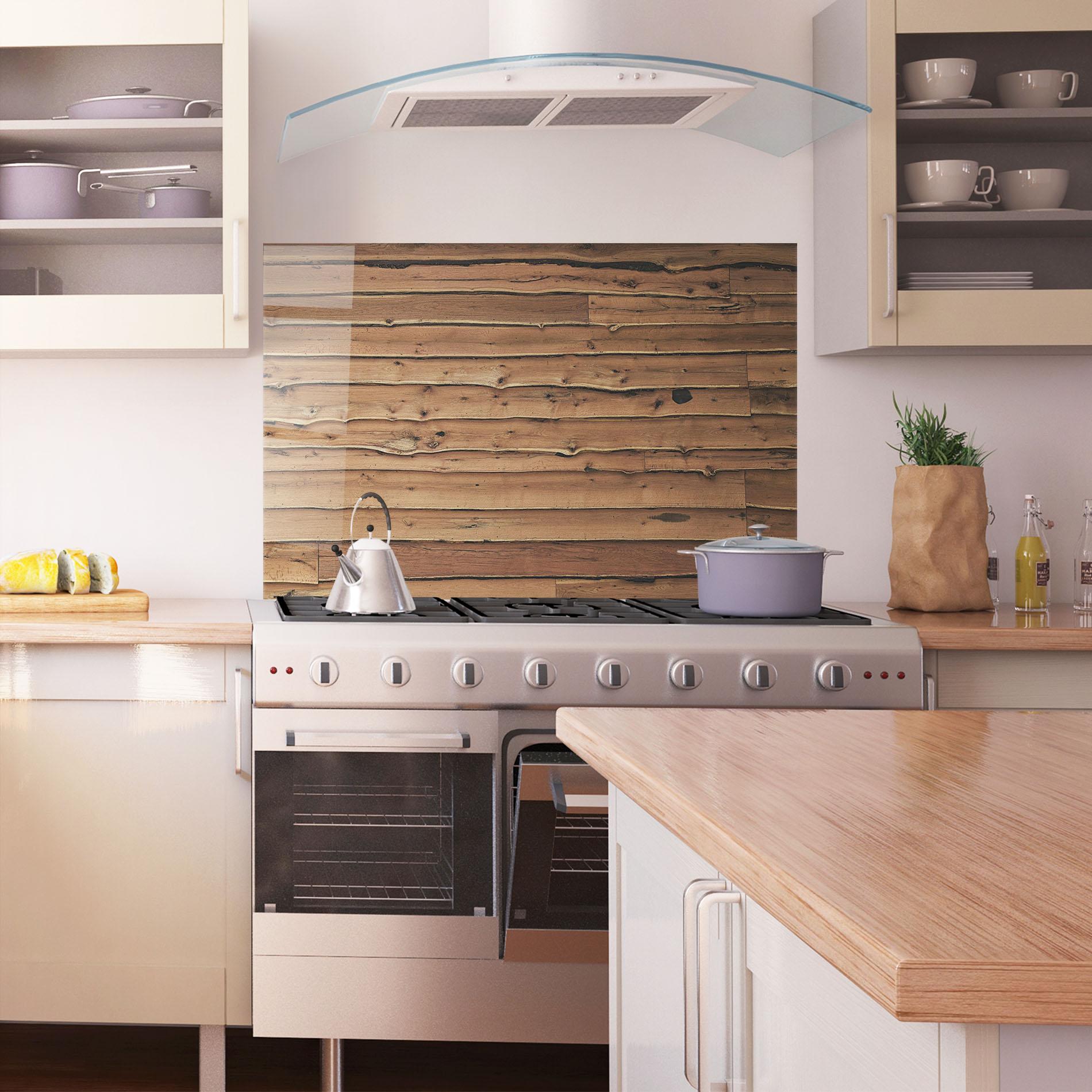 Konyhai üveg hátfal Wood Surface mockup 1