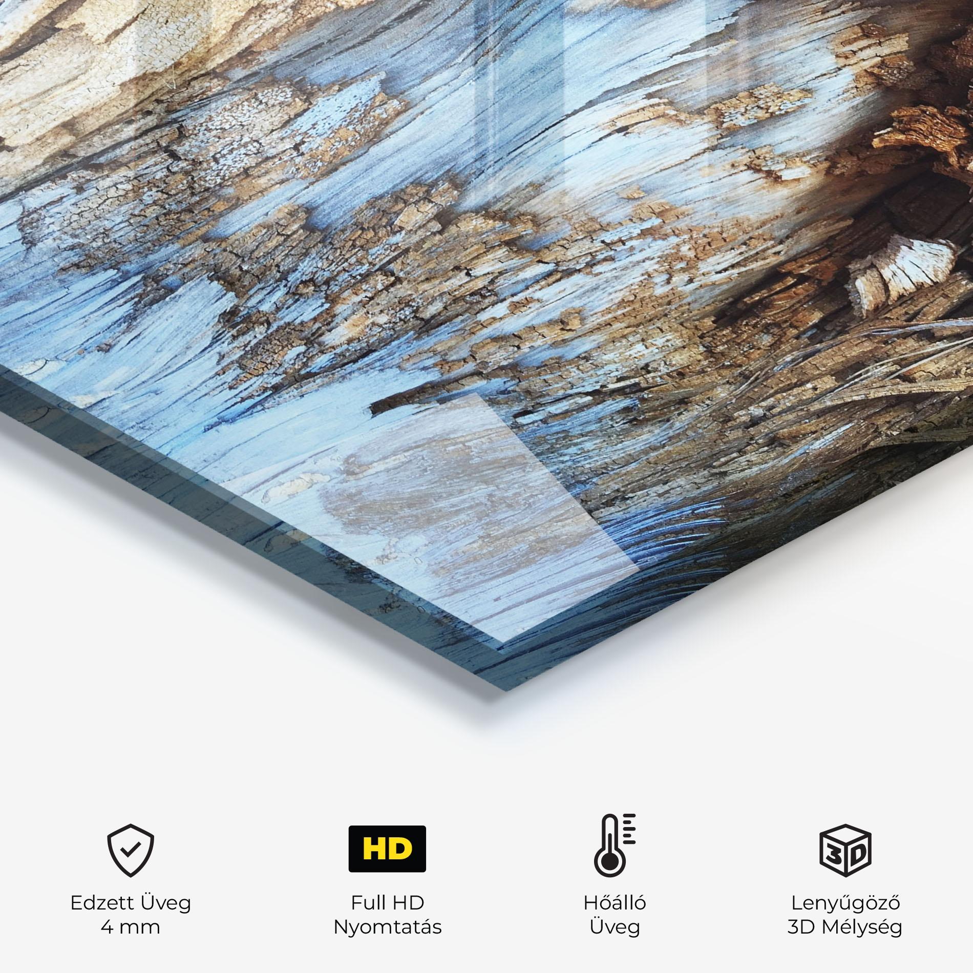 Konyhai üveg hátfal Abstract Wood Texture mockup 2