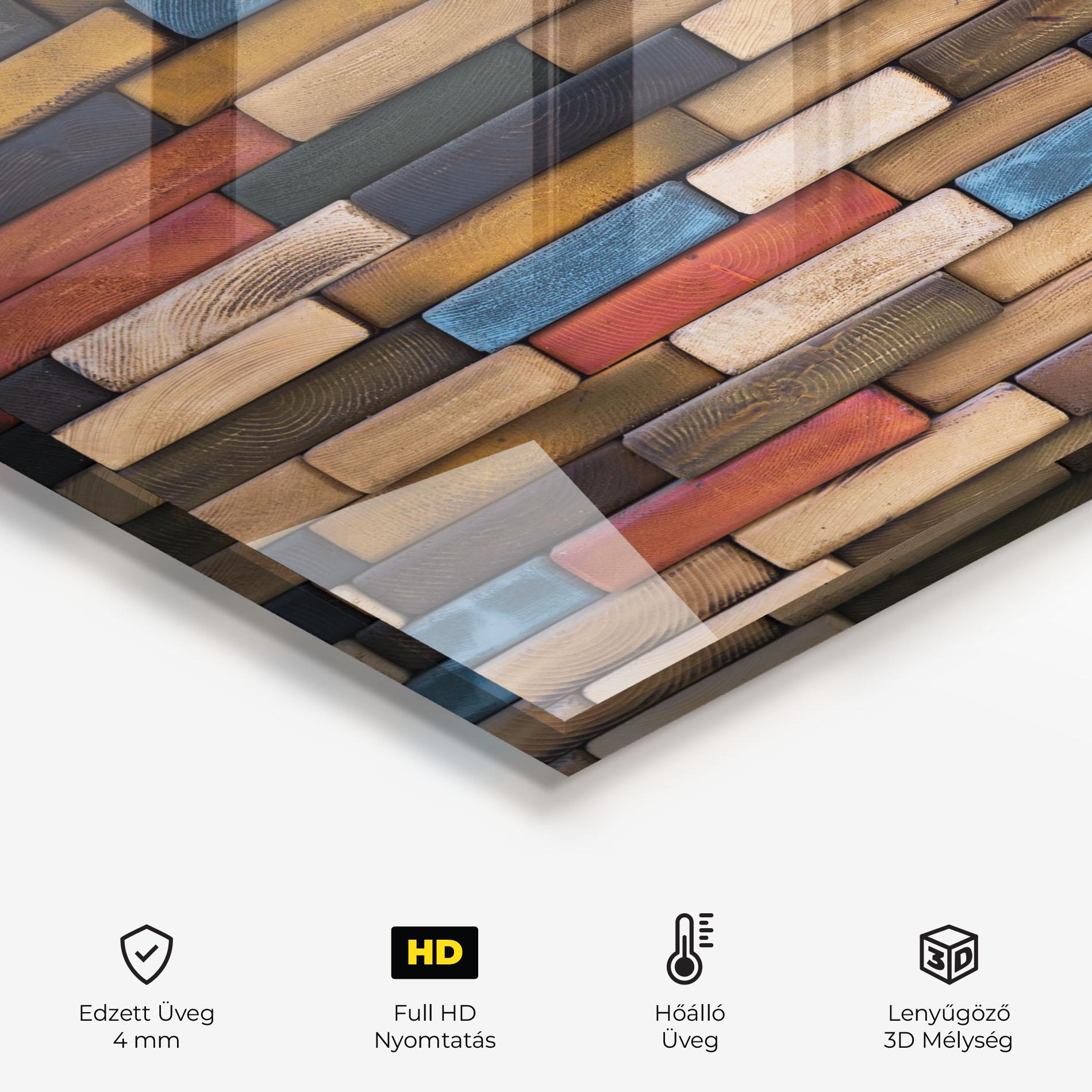 Konyhai üveg hátfal Colorul Wood mockup 2