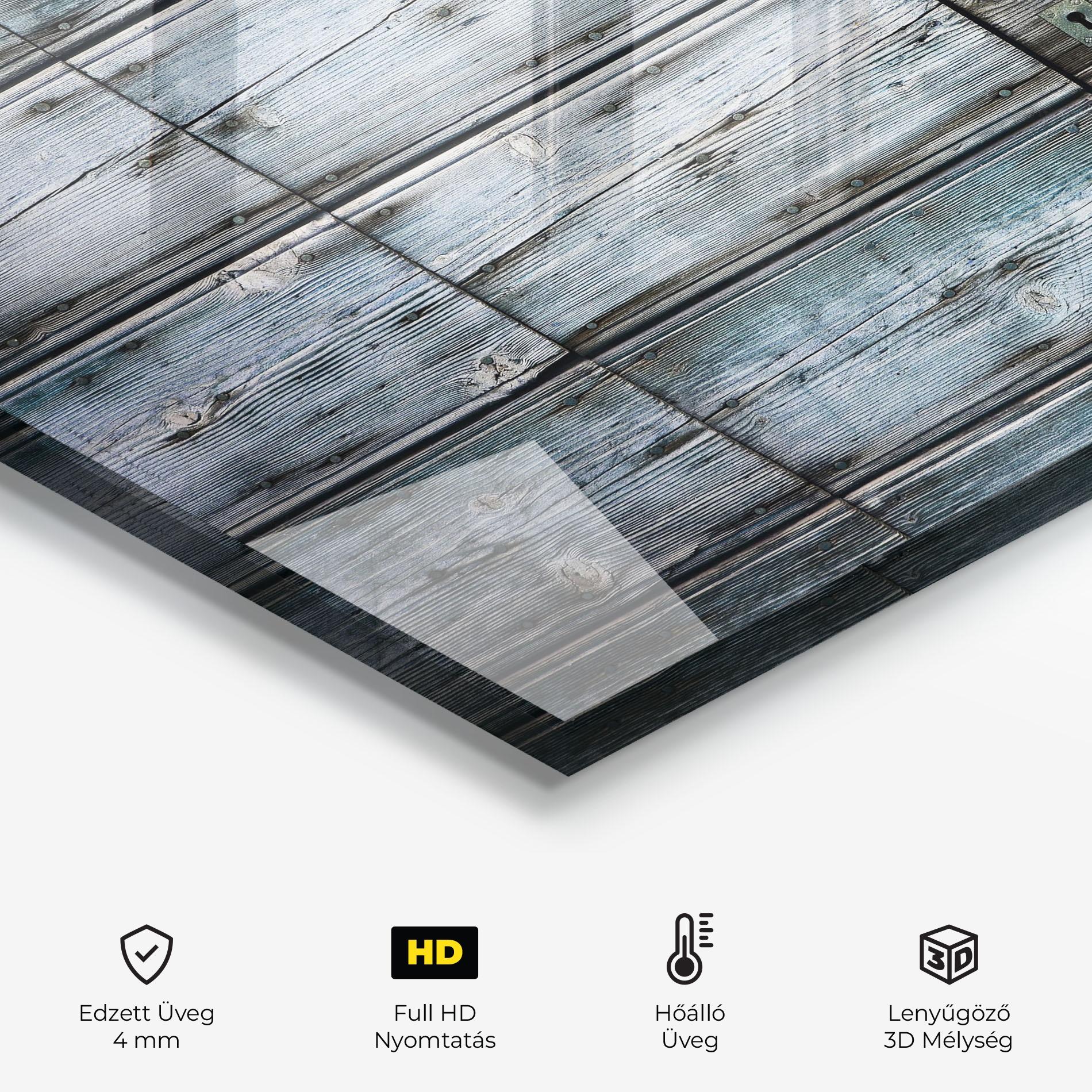 Konyhai üveg hátfal Old Wood Texture mockup 2