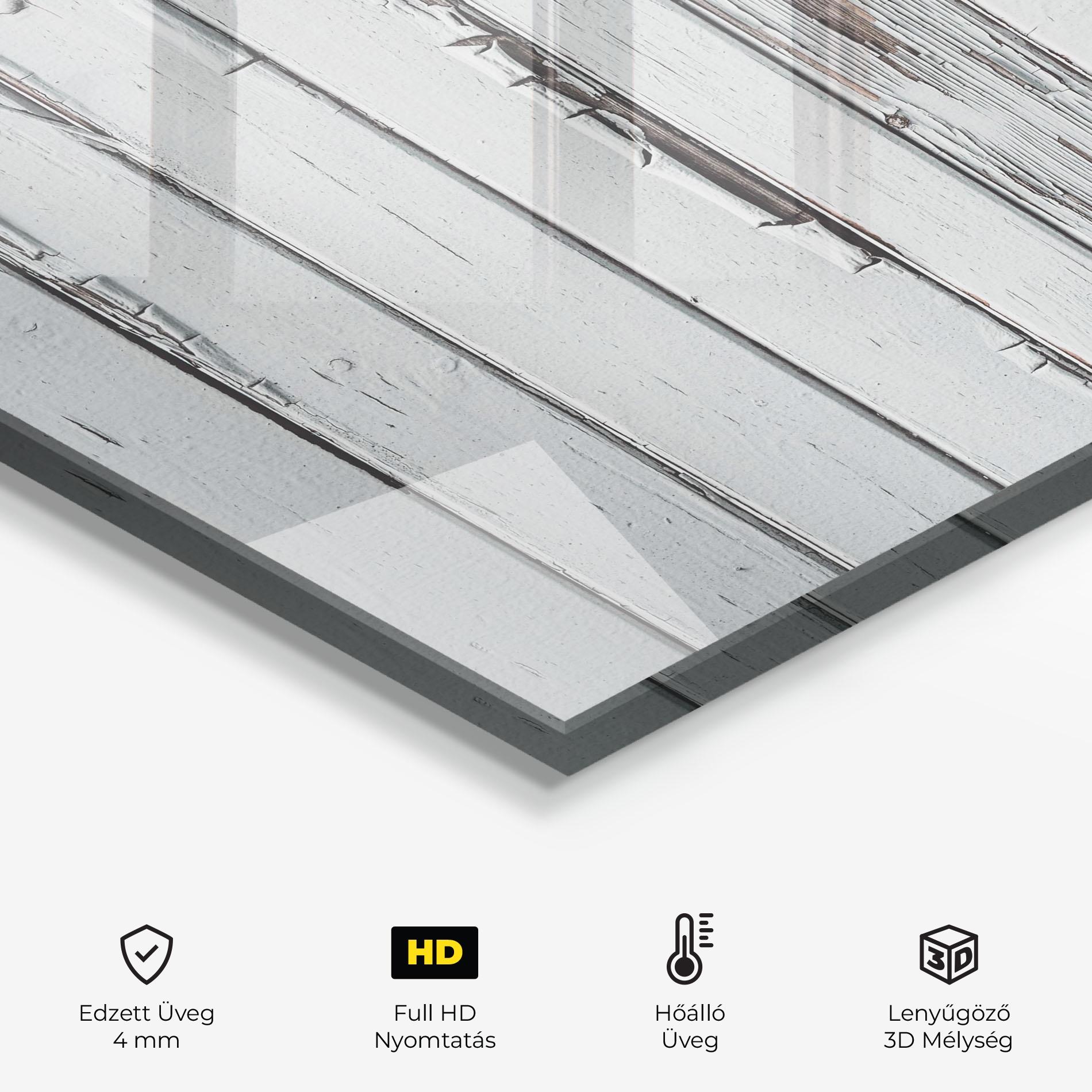 Konyhai üveg hátfal Rusty Wood Panels mockup 2