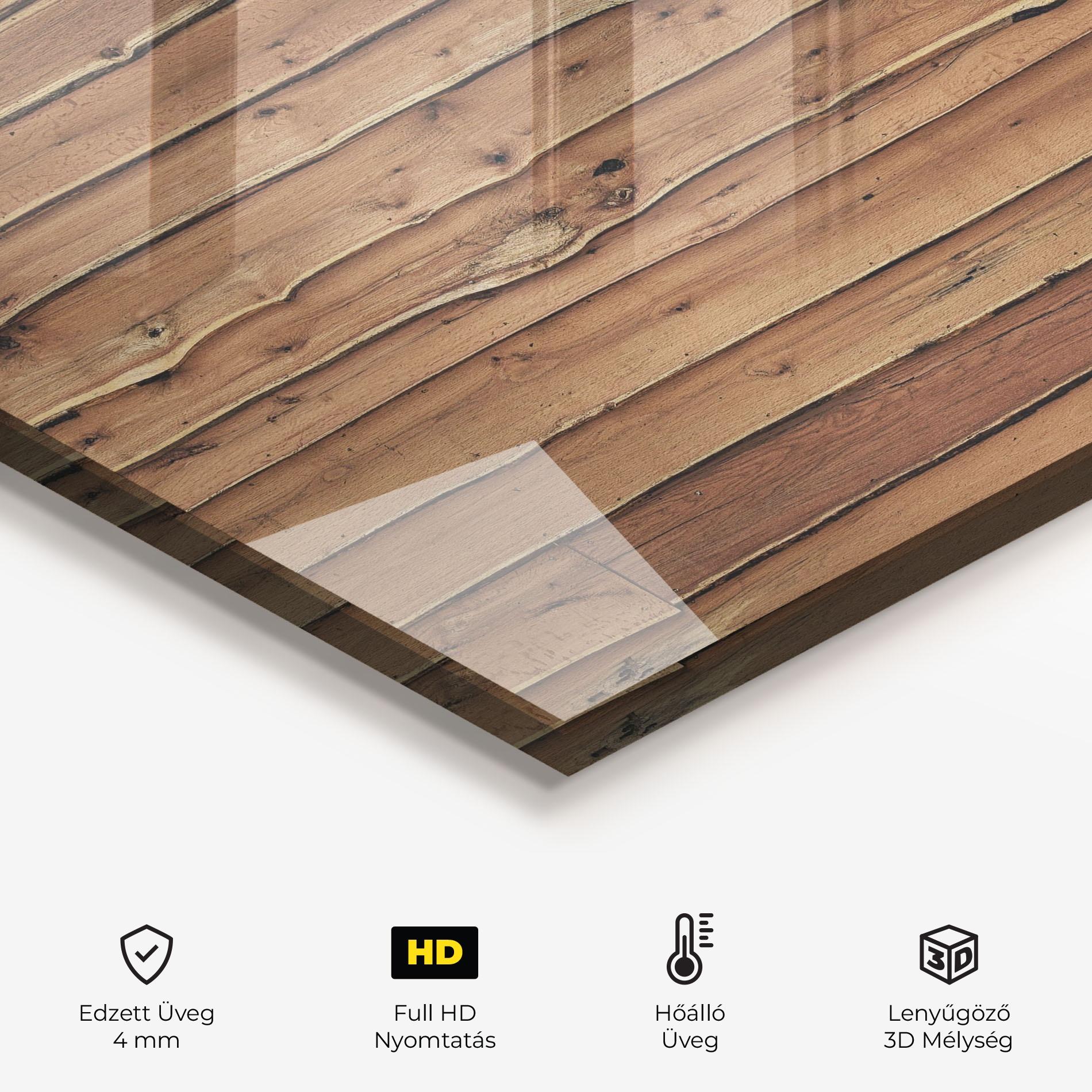 Konyhai üveg hátfal Wood Surface mockup 2