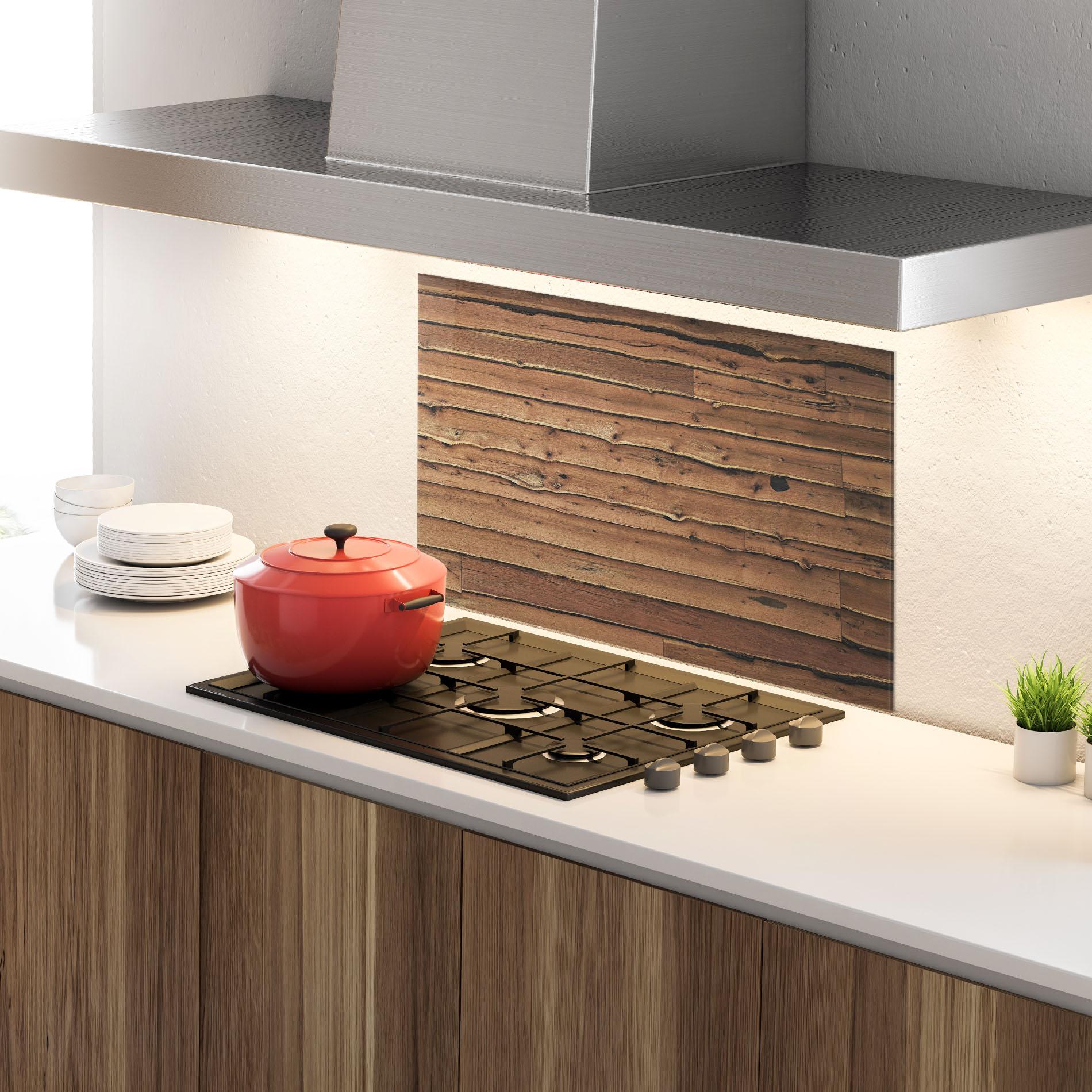 Konyhai üveg hátfal Wood Surface mockup 4