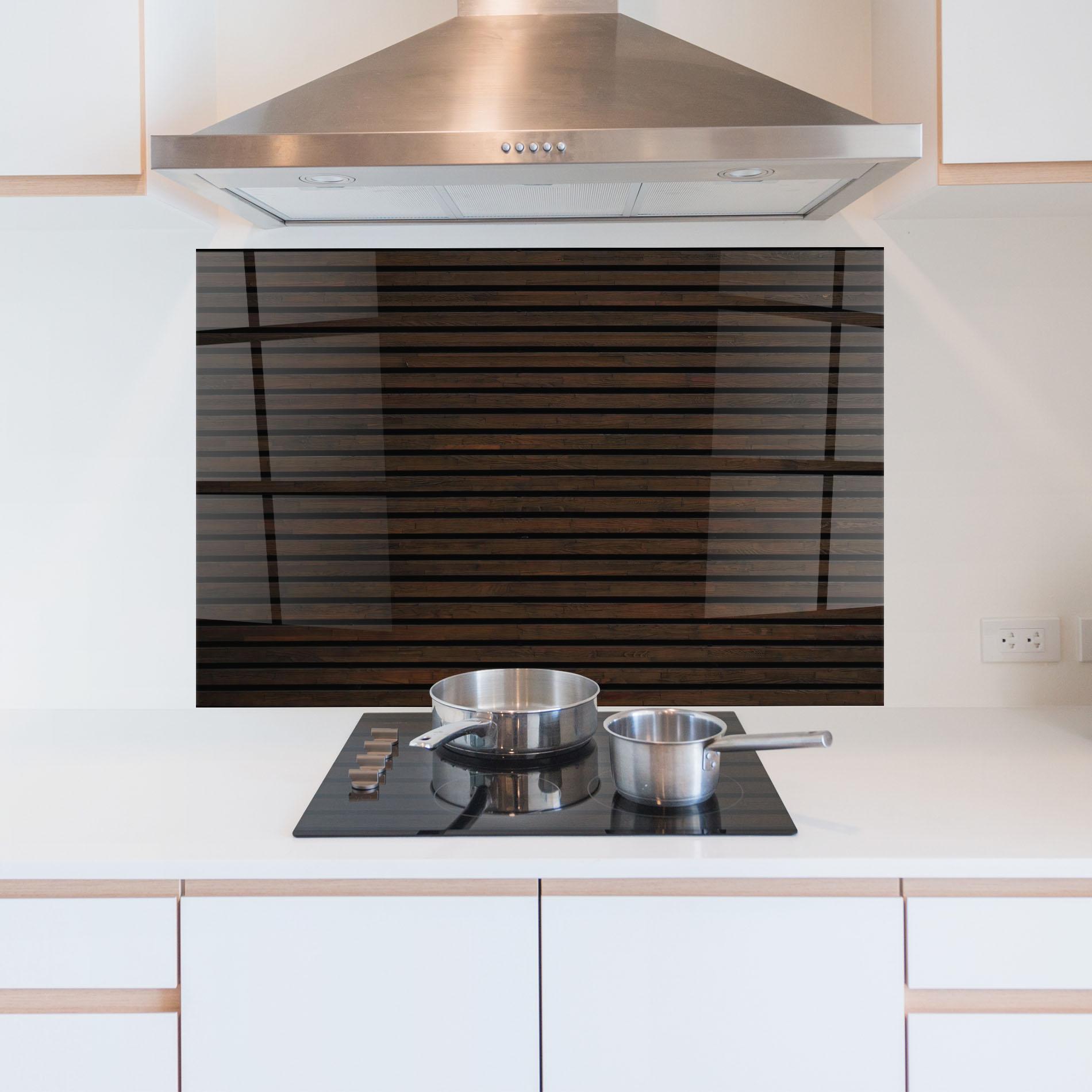 Konyhai üveg hátfal Rustic Wood Panels mockup 5