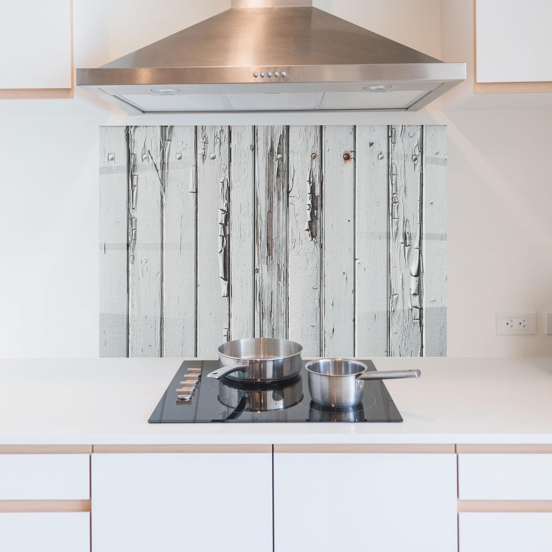 Konyhai üveg hátfal Rusty Wood Panels mockup 5