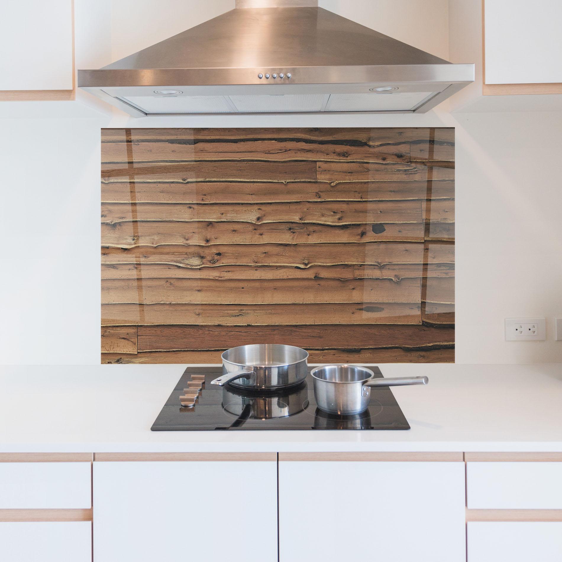 Konyhai üveg hátfal Wood Surface mockup 5