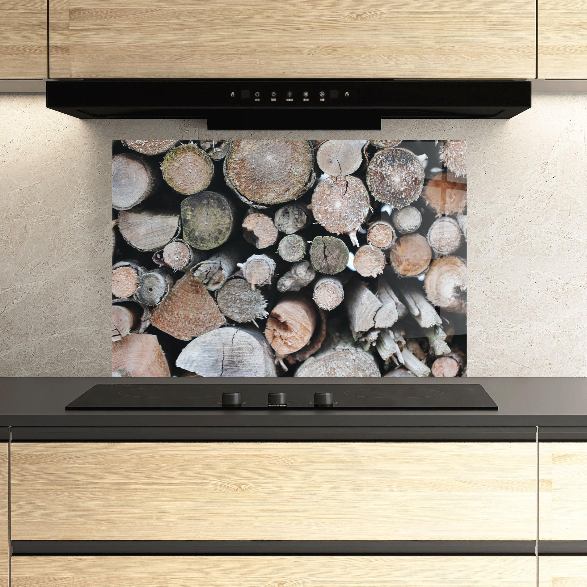 Konyhai üveg hátfal Many Logs 2 mockup 3