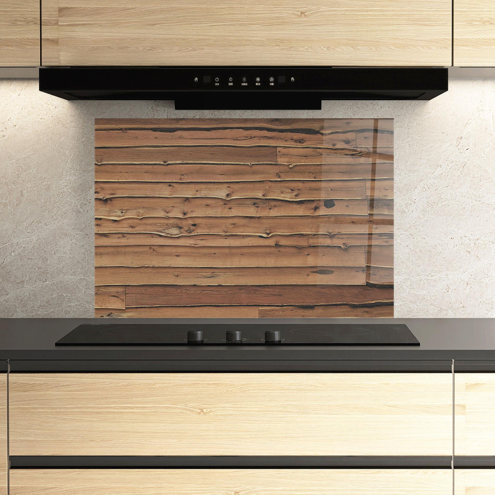 Konyhai üveg hátfal Wood Surface mockup 3