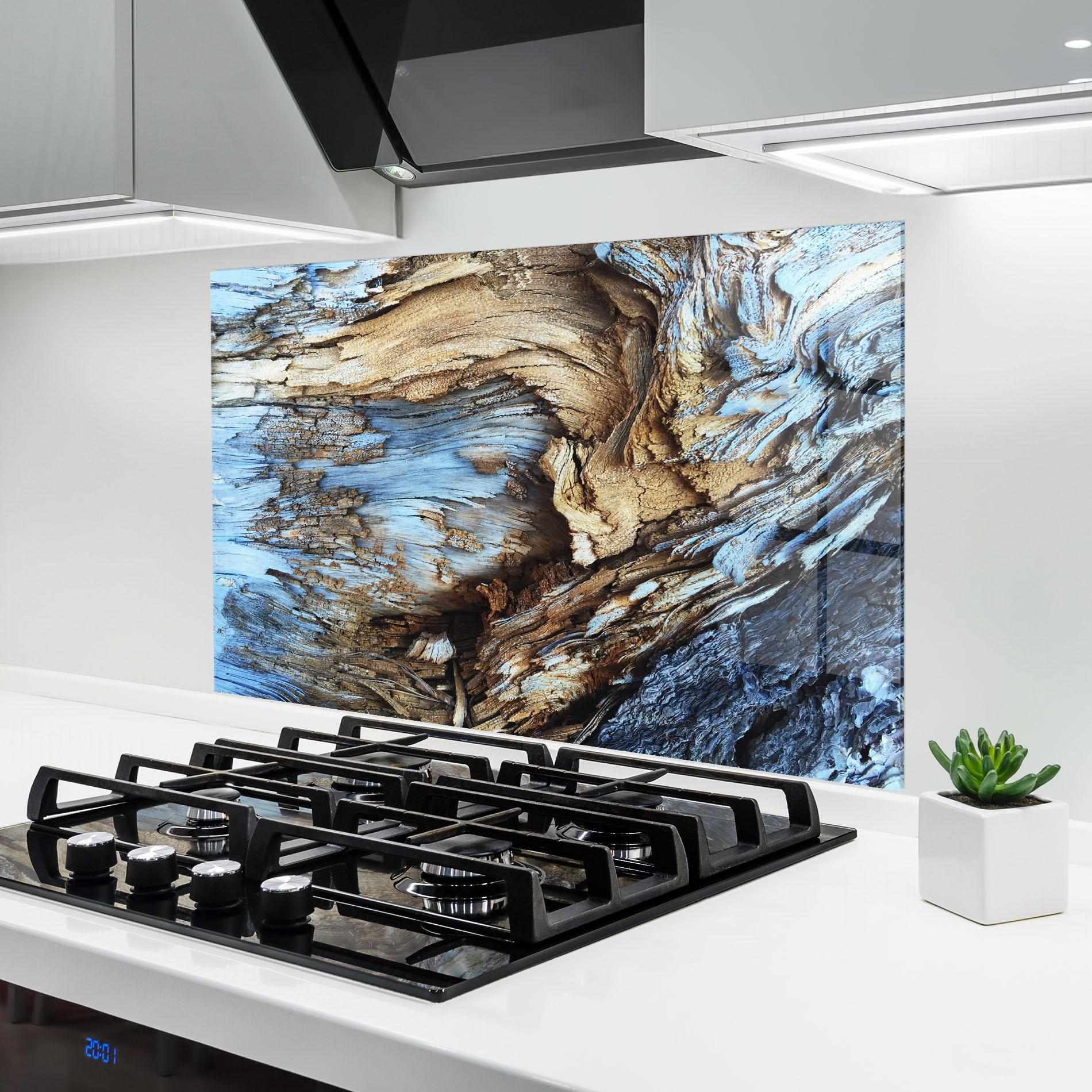 Konyhai üveg hátfal Abstract Wood Texture mockup 6