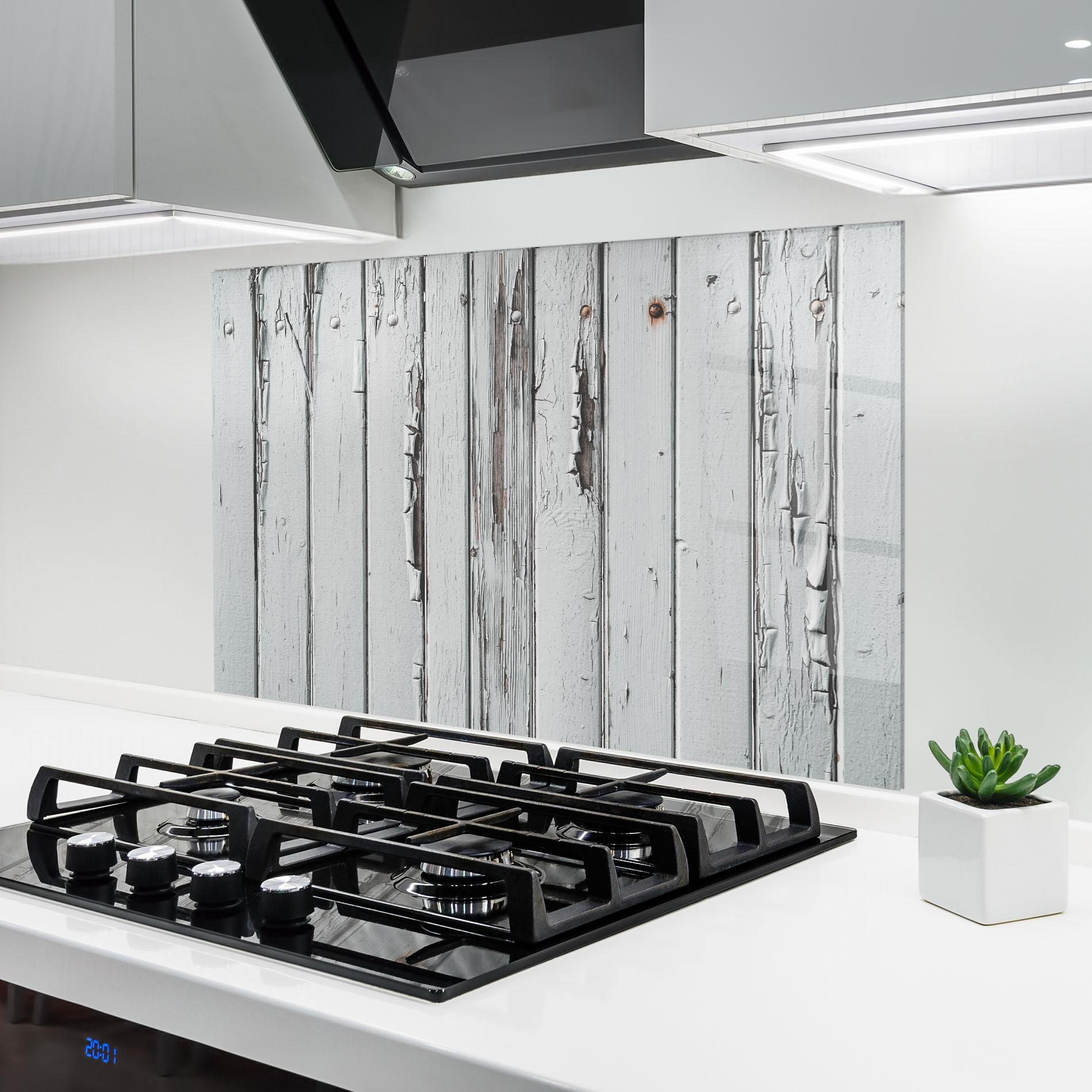 Konyhai üveg hátfal Rusty Wood Panels mockup 6