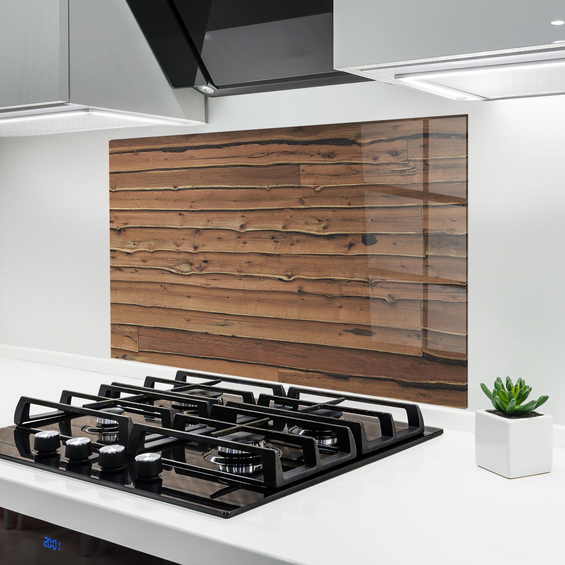 Konyhai üveg hátfal Wood Surface mockup 6