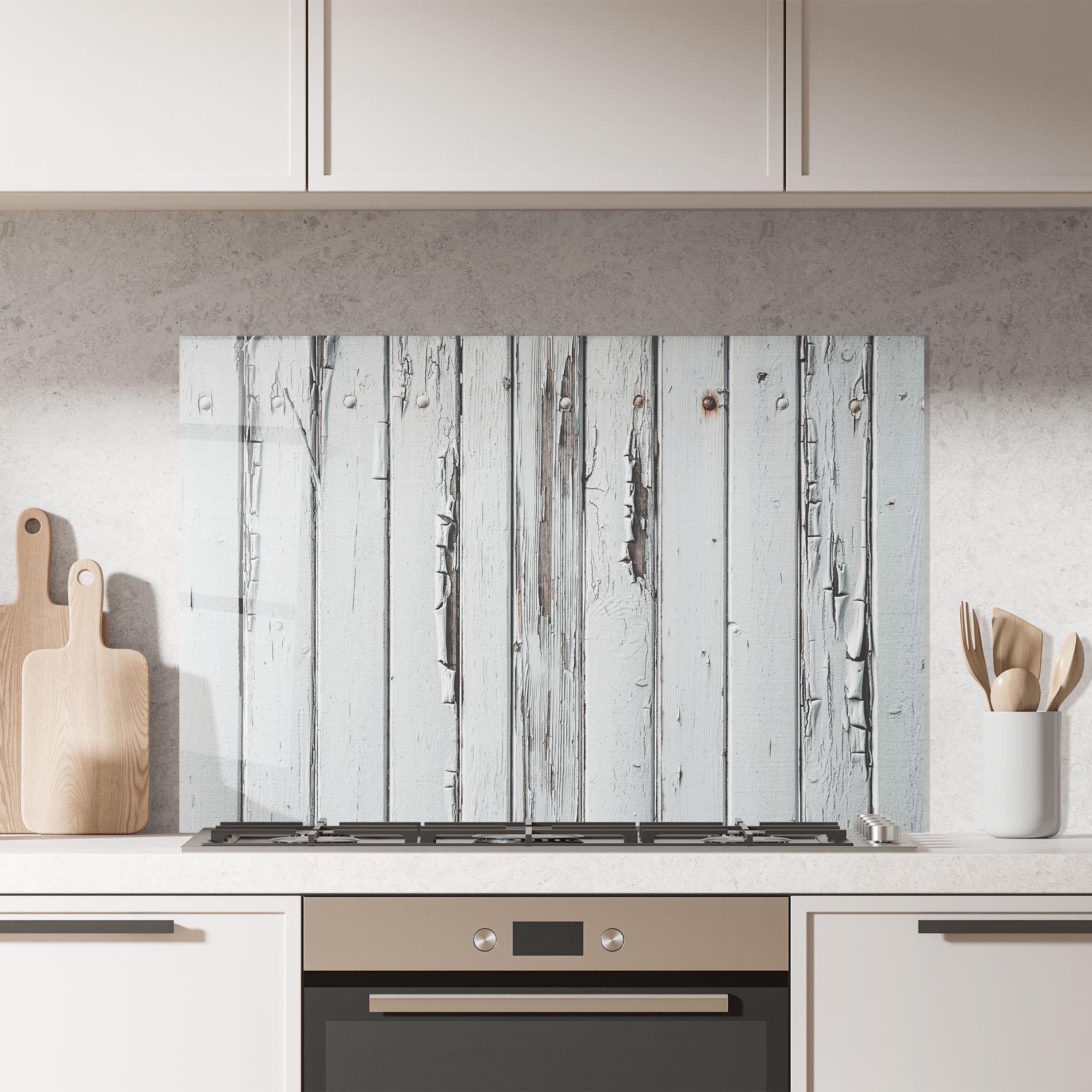 Konyhai üveg hátfal Rusty Wood Panels mockup 7