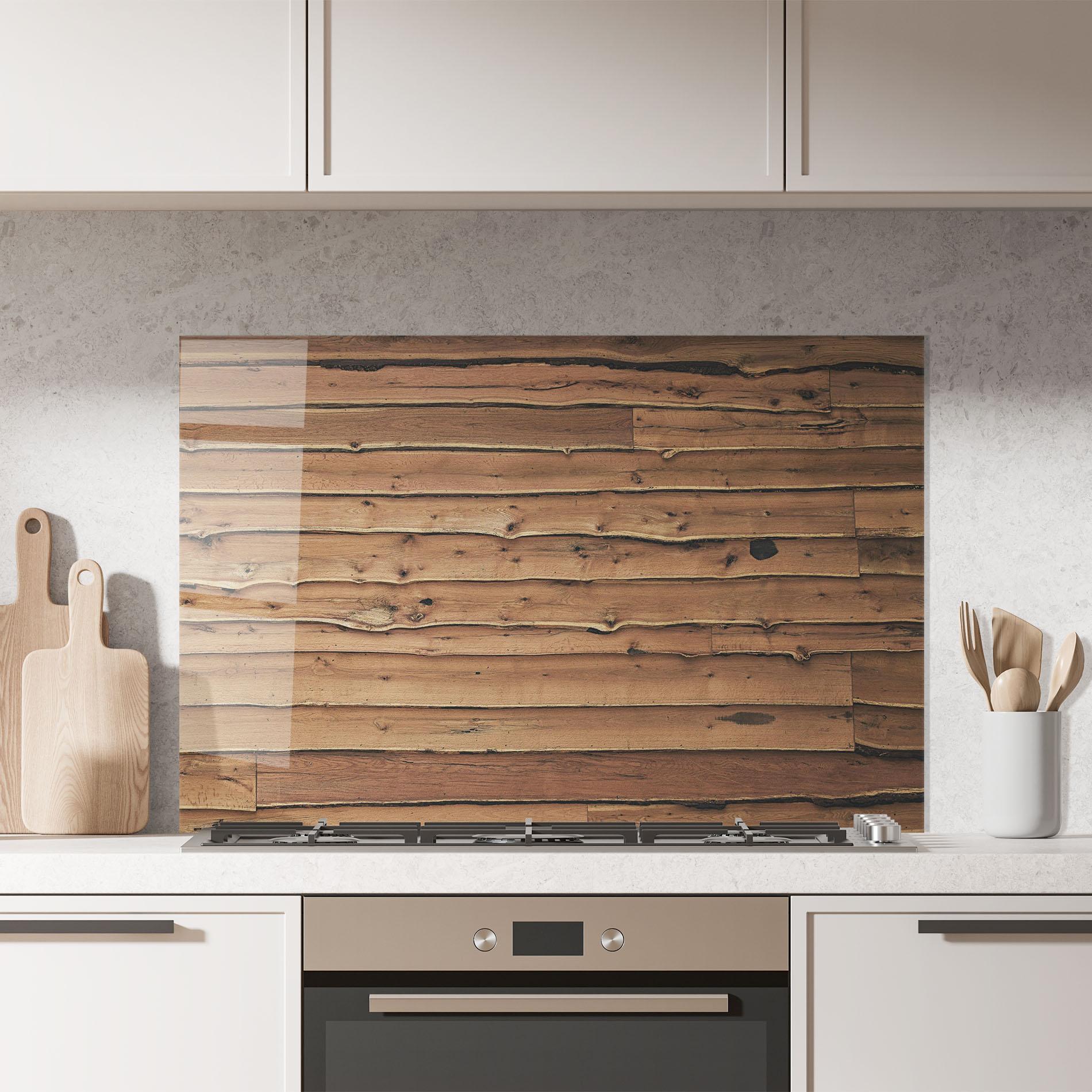 Konyhai üveg hátfal Wood Surface mockup 7