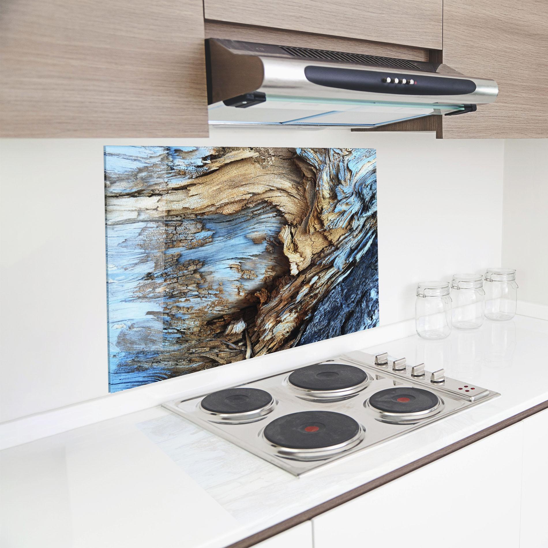 Konyhai üveg hátfal Abstract Wood Texture mockup 8