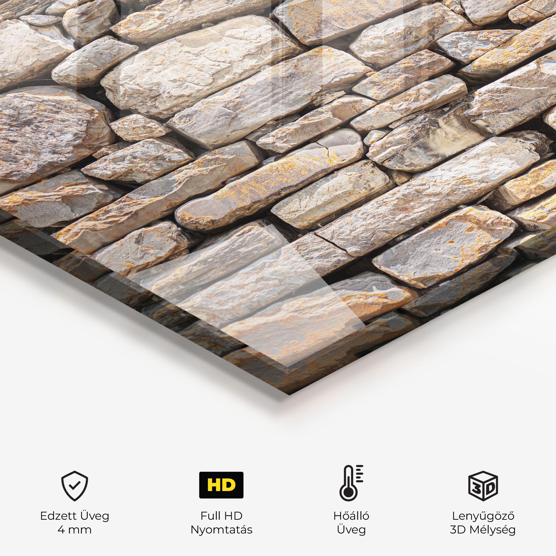 Konyhai üveg hátfal Rough Stones mockup 2