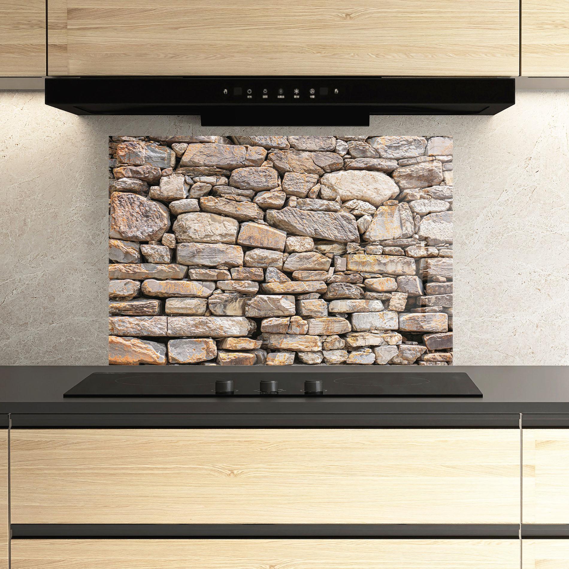 Konyhai üveg hátfal Rough Stones mockup 3