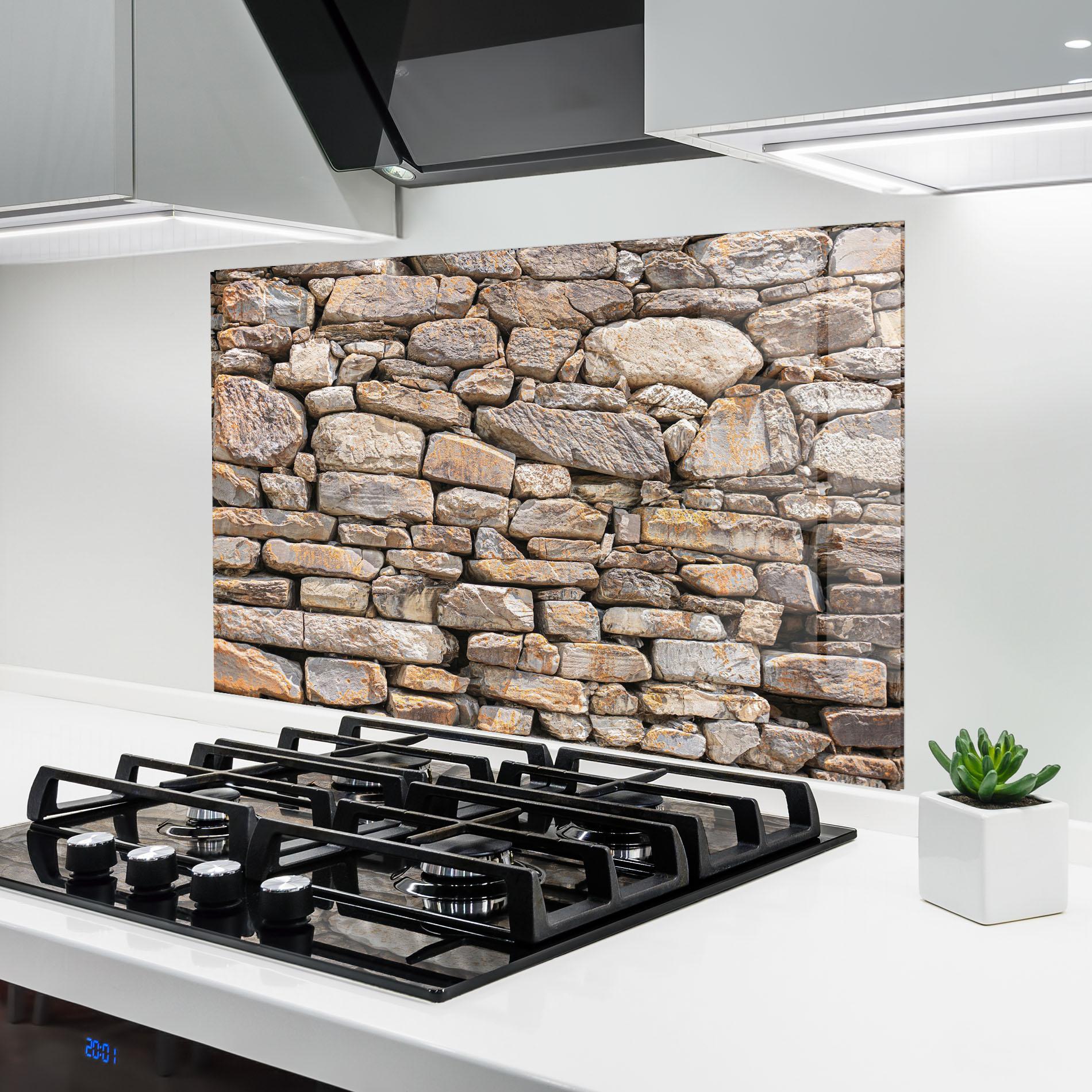 Konyhai üveg hátfal Rough Stones mockup 6