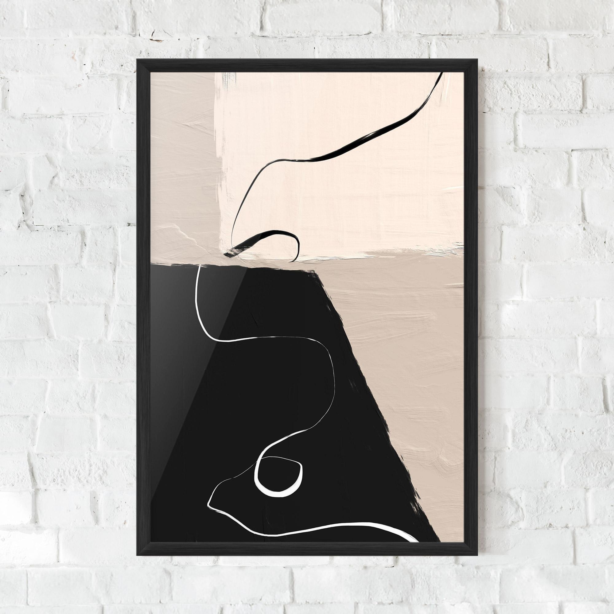 Keretezett Poszter Black Brushstrokes mockup 0