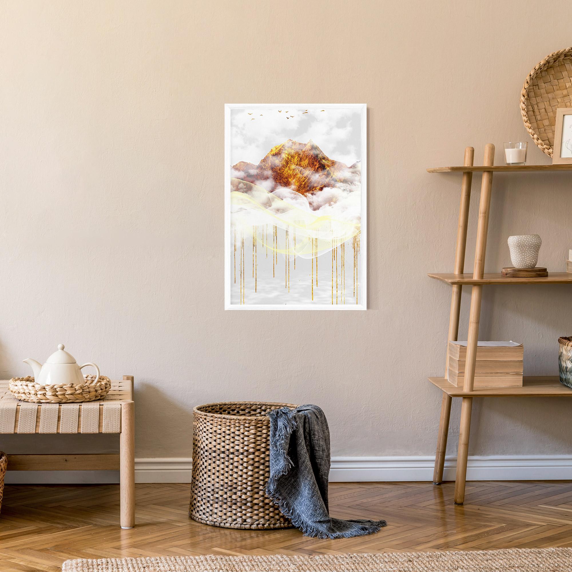 Keretezett Poszter Abstract Golden Landscape 3 mockup 9