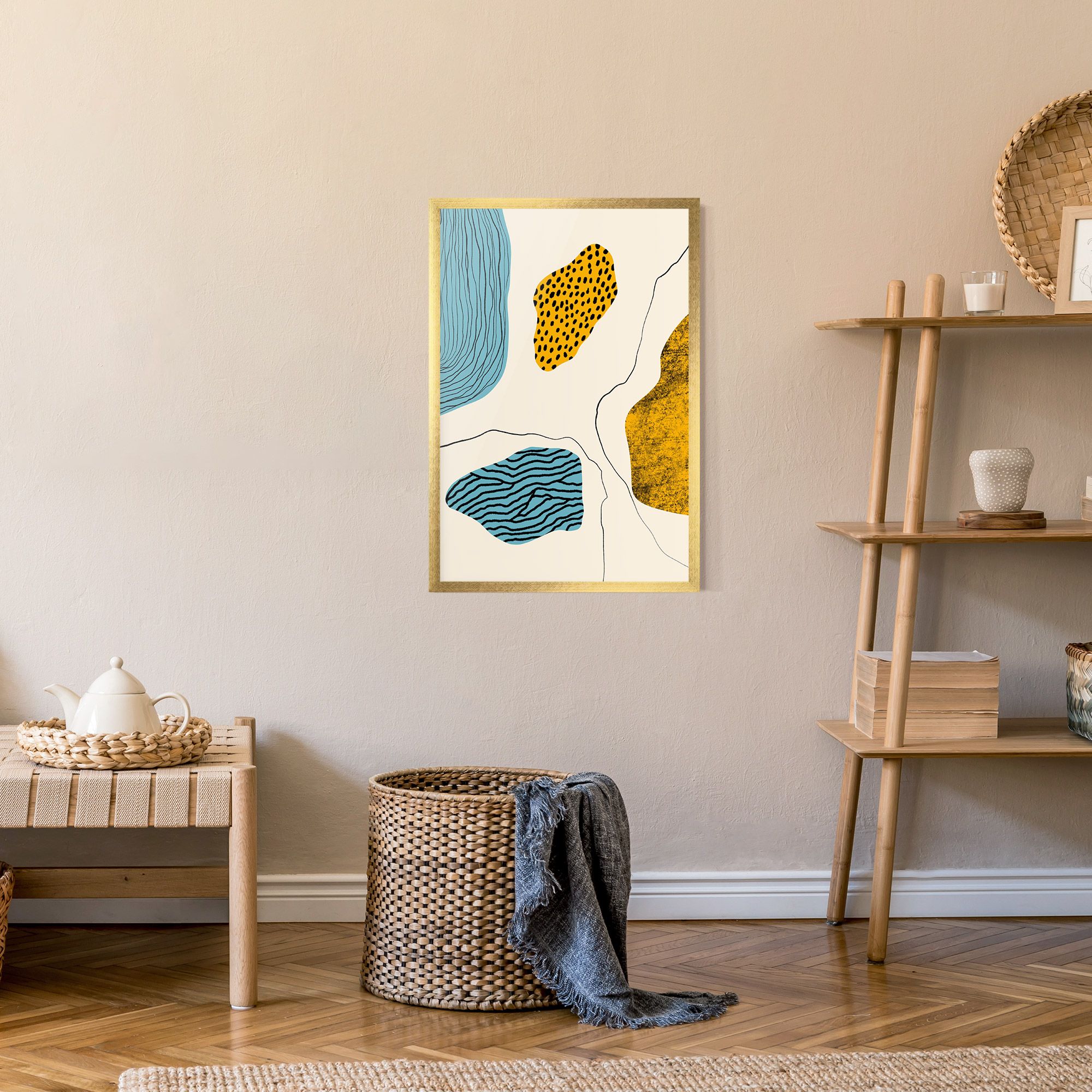 Abstract Lines On Blue mockup 9