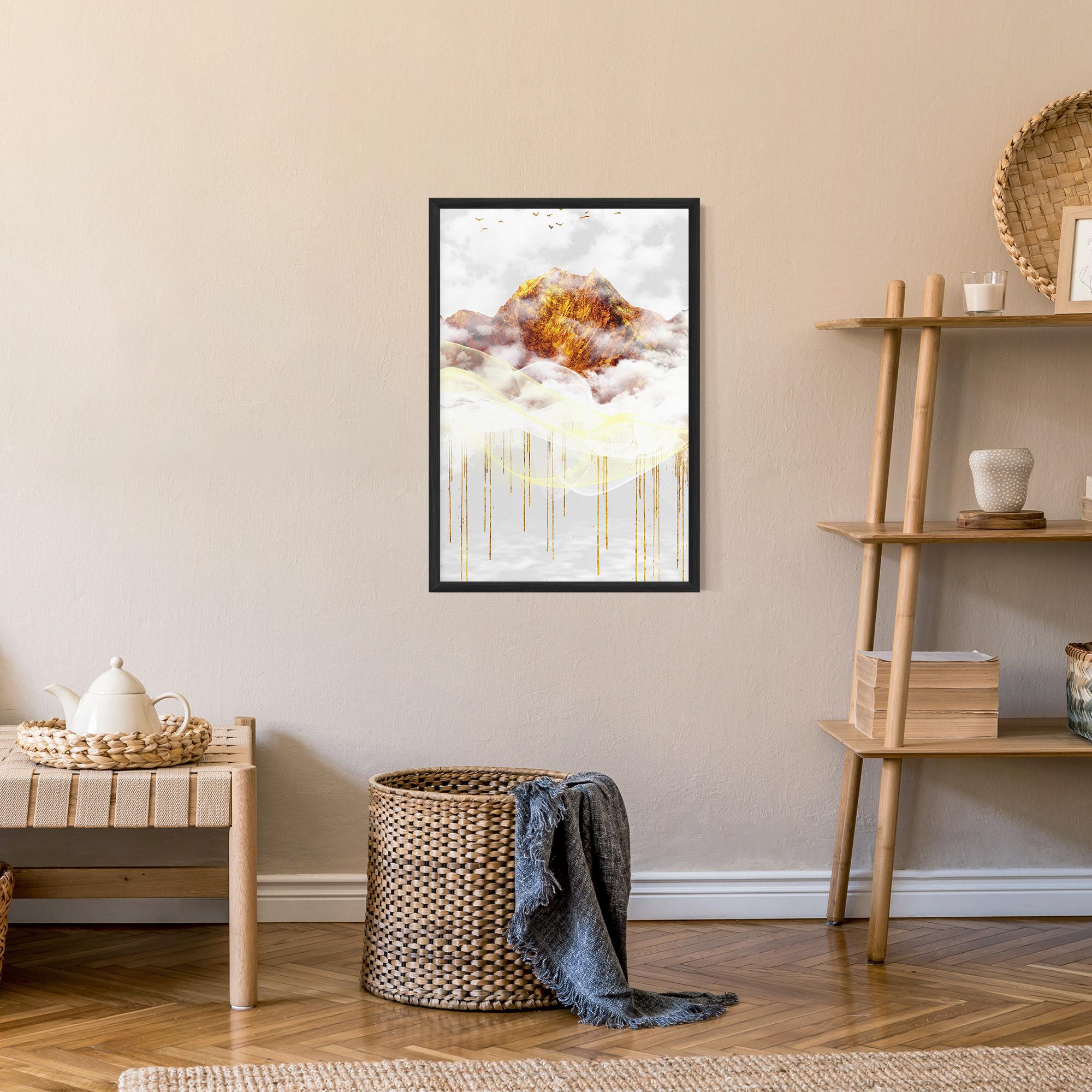 Keretezett Poszter Abstract Golden Landscape 3 mockup 9