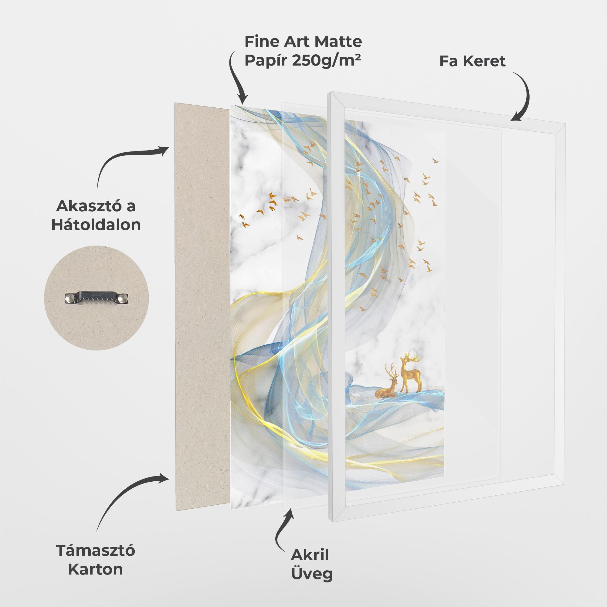 Keretezett Poszter Abstract Golden Landscape 2 mockup 1