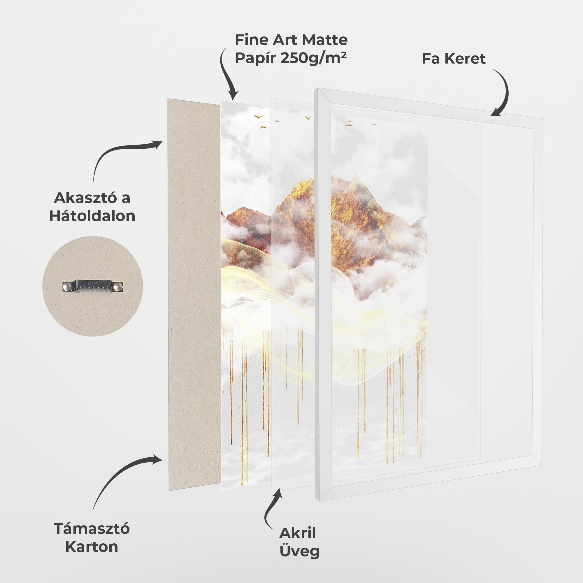 Keretezett Poszter Abstract Golden Landscape 3 mockup 1