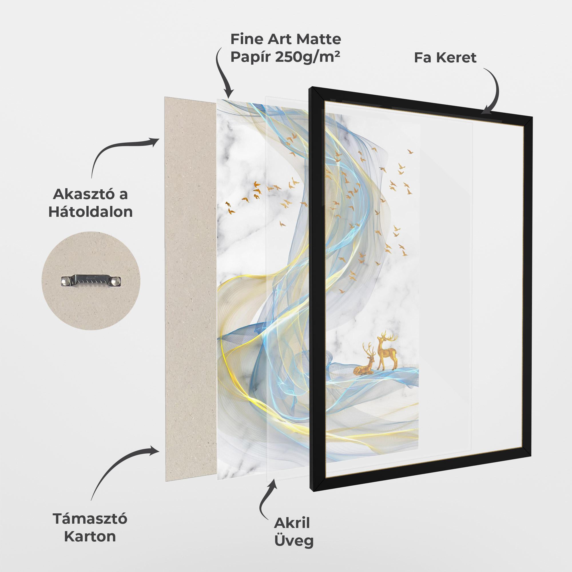 Keretezett Poszter Abstract Golden Landscape 2 mockup 1