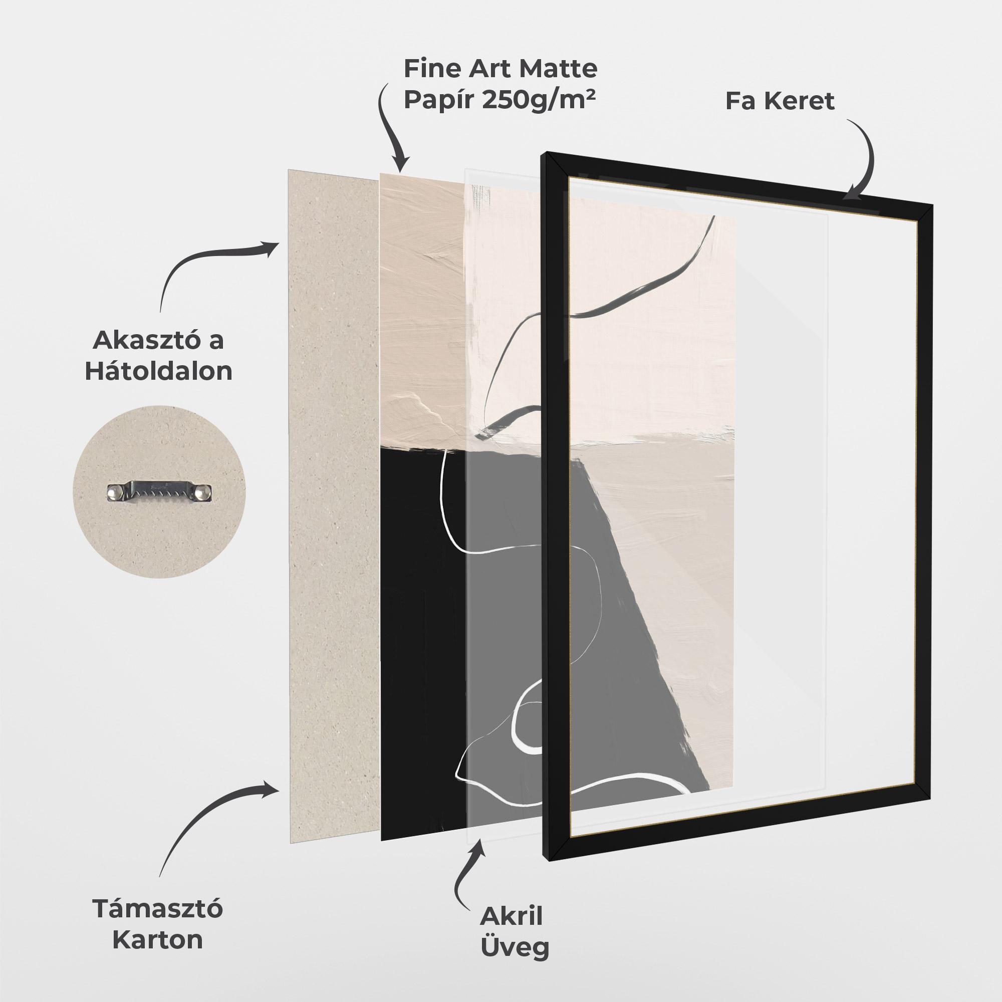 Keretezett Poszter Black Brushstrokes mockup 1