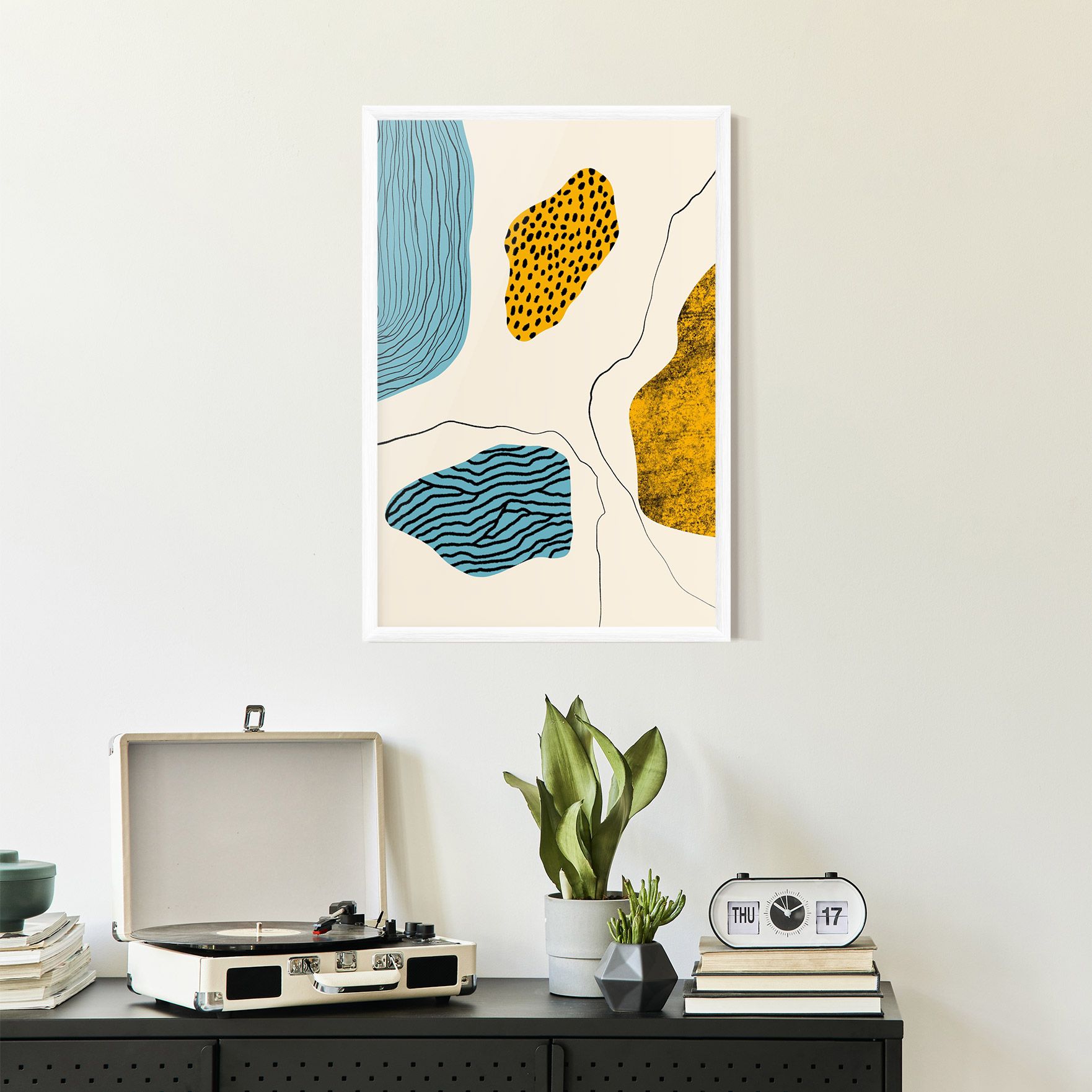 Abstract Lines On Blue mockup 2