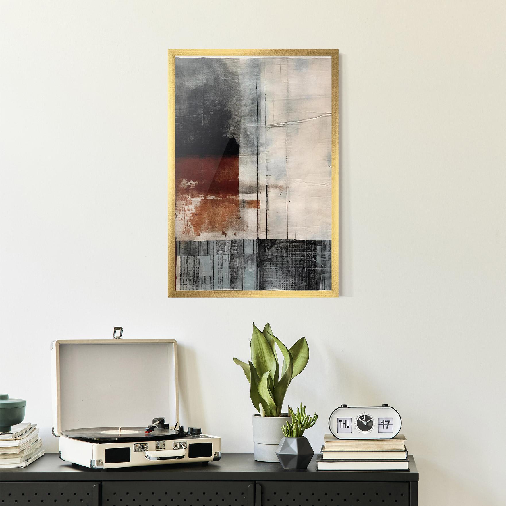 Keretezett Poszter Abstract Painting mockup 2