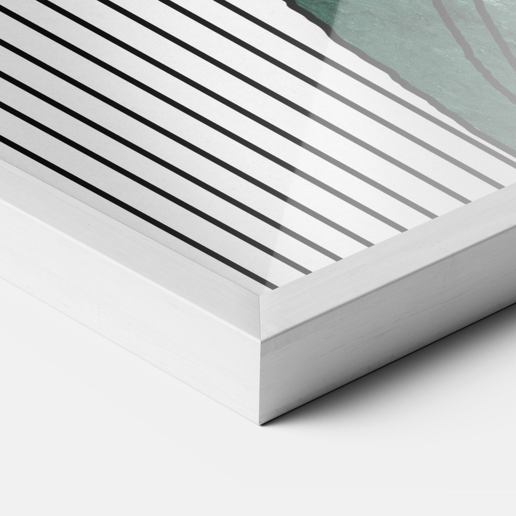 Keretezett Poszter Abstract Green Face mockup 3