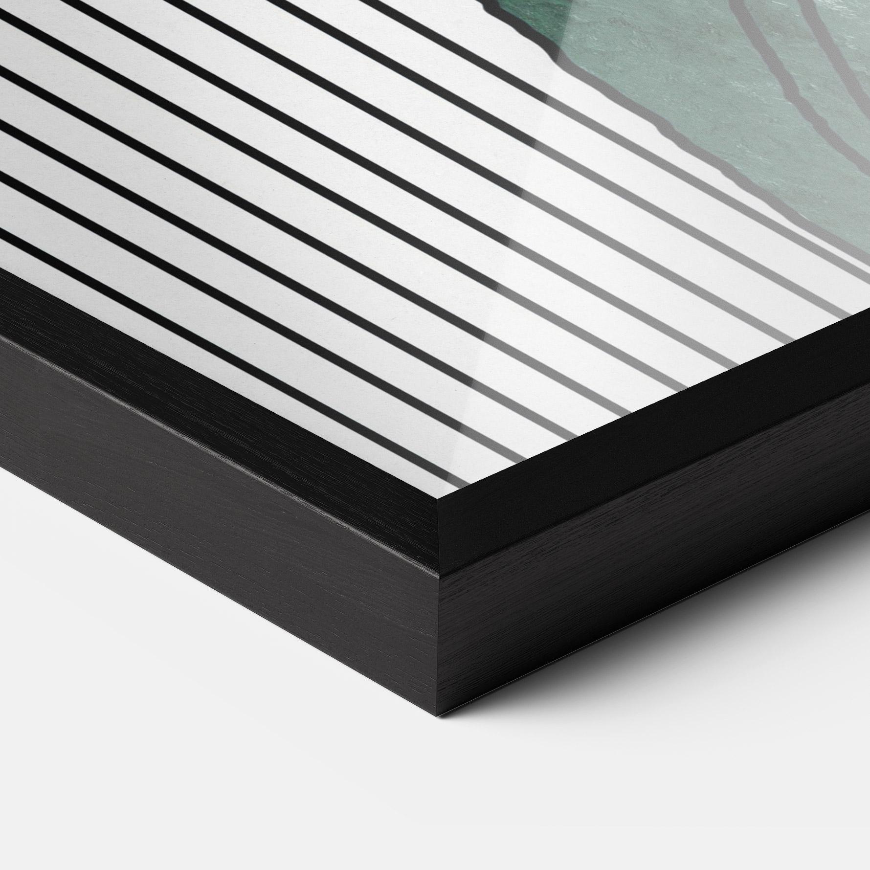 Keretezett Poszter Abstract Green Face mockup 3