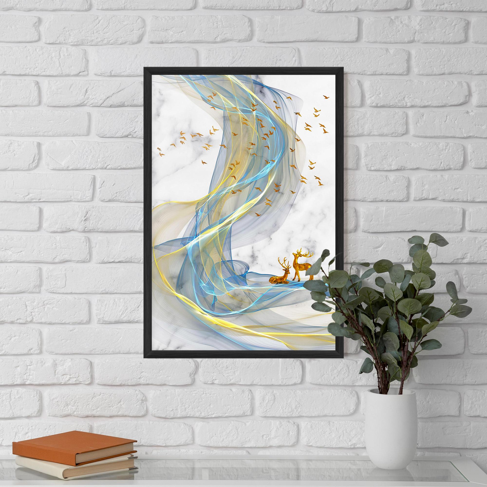 Keretezett Poszter Abstract Golden Landscape 2 mockup 5